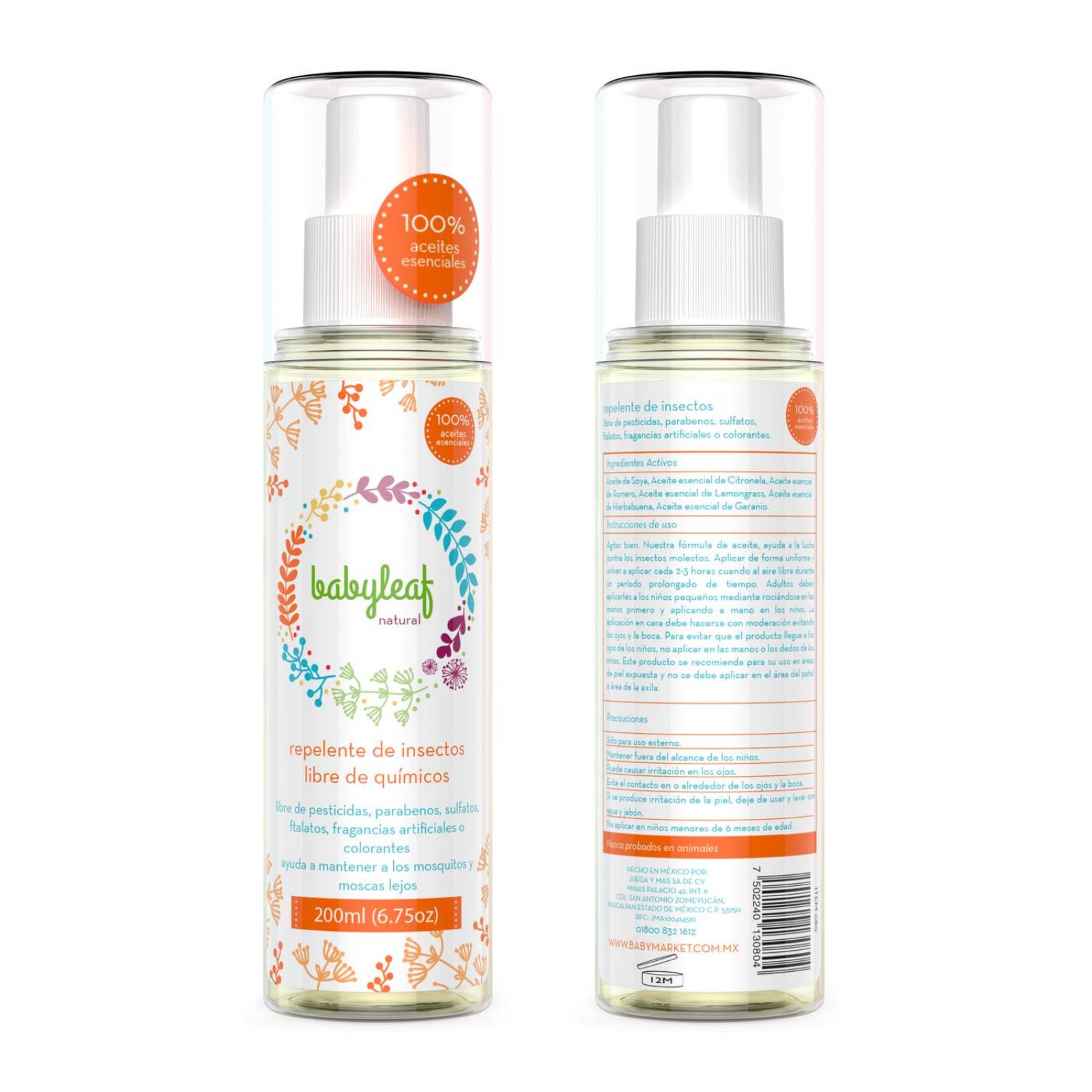 Repelente de Mosquitos e Insectos Natural Babyleaf