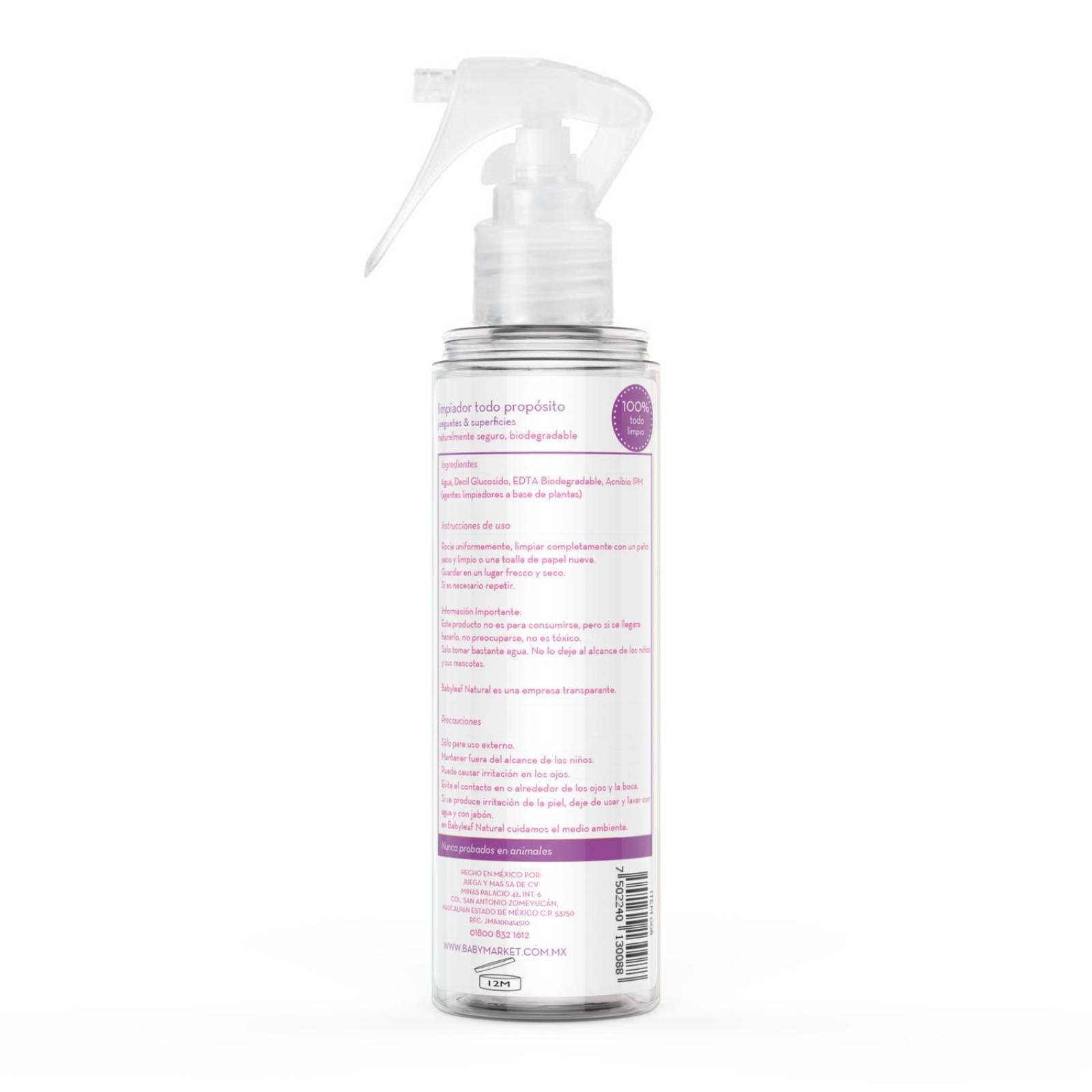 3X Limpiador Todo Propósito Babyleaf, Spray Biodegradable 