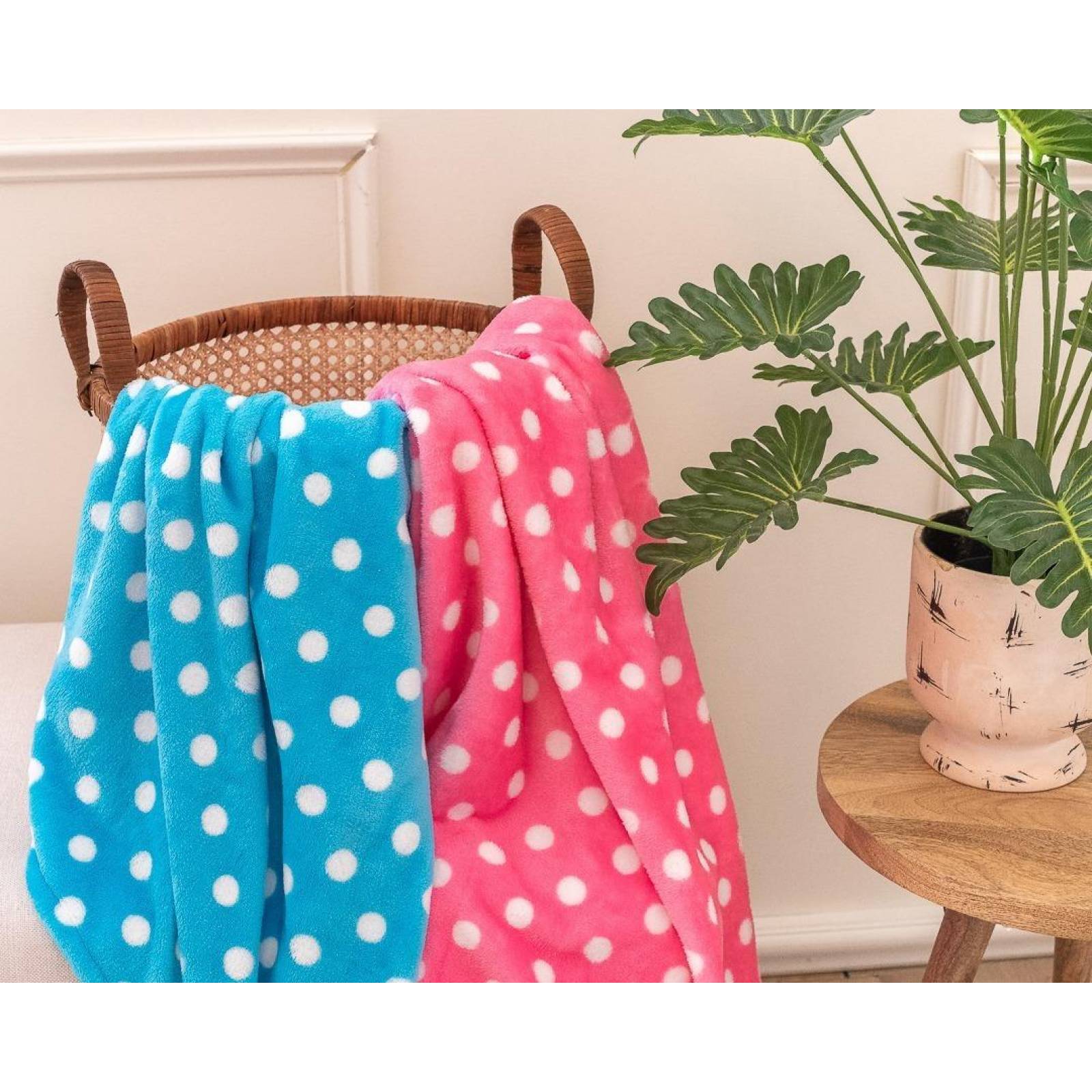 Cobija Para Bebé Calientita Masho, Flannel Polar Suave Rosa Lunar