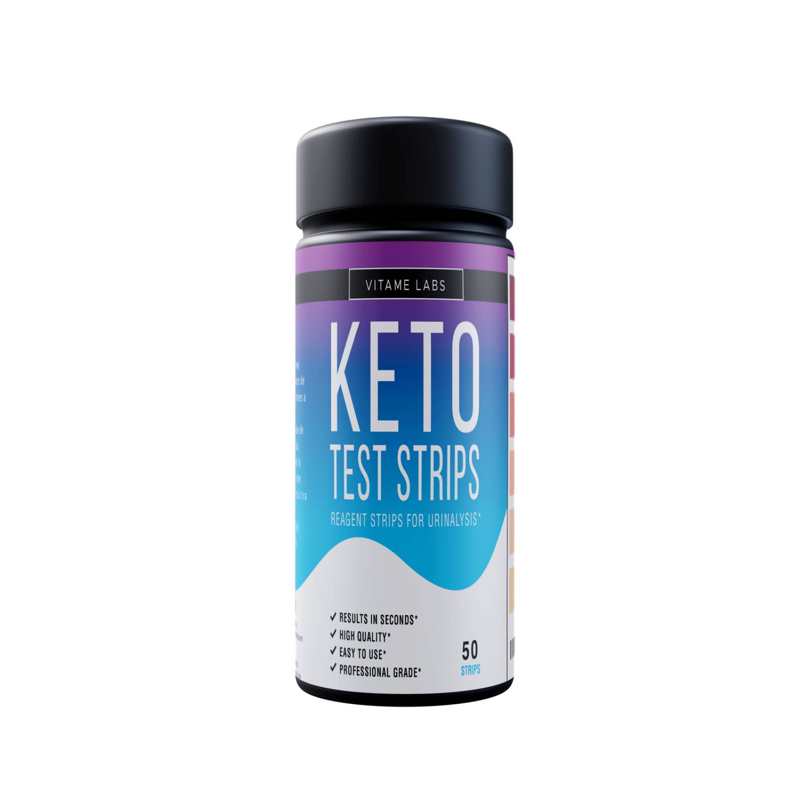Keto Test Strips, Tiras Medidoras de Cetonas Vitame Labs