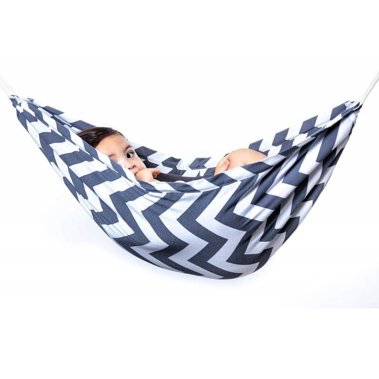 Hamaca de Bebé Masho, Manta Estampada, Regalo Baby Shower ZigZag Azul