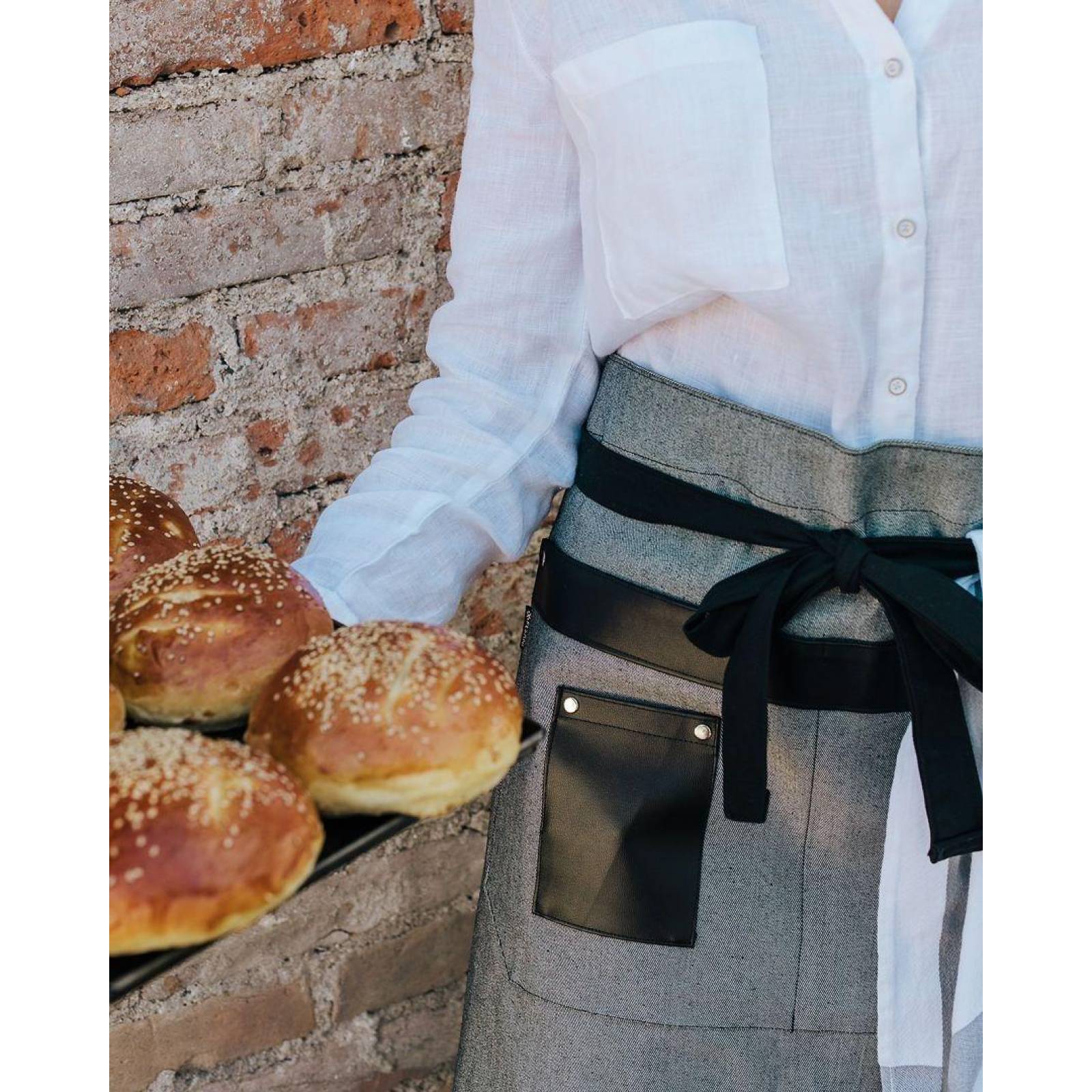 Medio Mandil Pesani Para Chef de Mezclilla Premium Unisex 