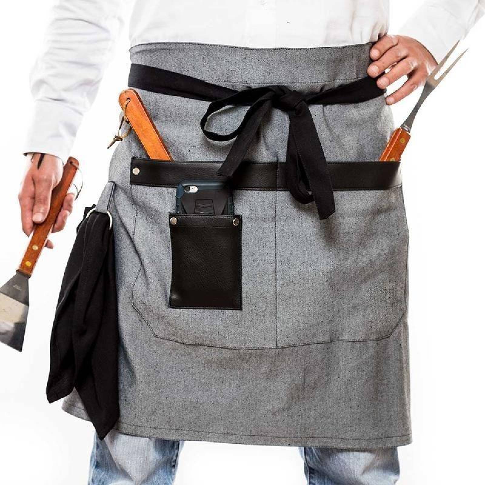 Medio Mandil Pesani Para Chef de Mezclilla Premium Unisex 