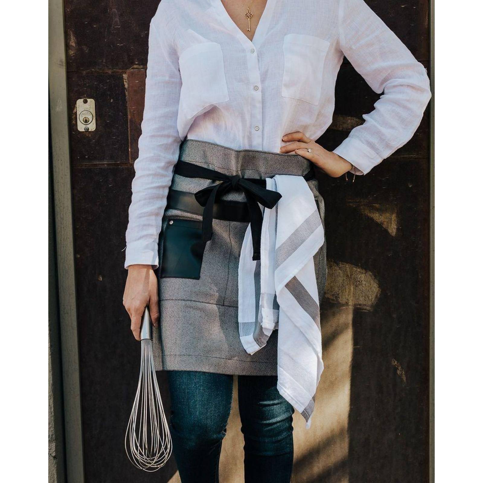 Medio Mandil Pesani Para Chef de Mezclilla Premium Unisex 