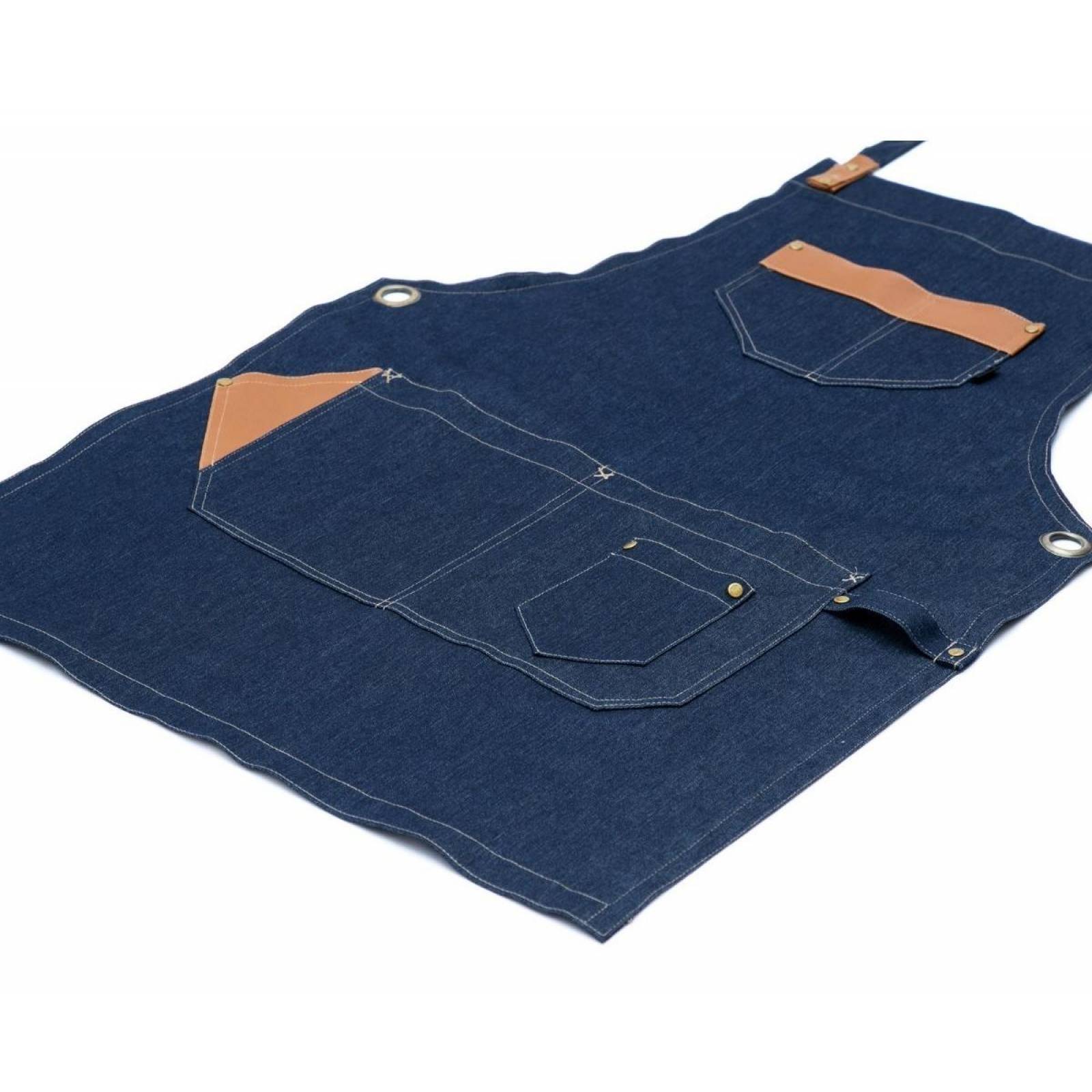 Mandil Delantal Pesani Barbero de Mezclilla Premium Azul Azul marino