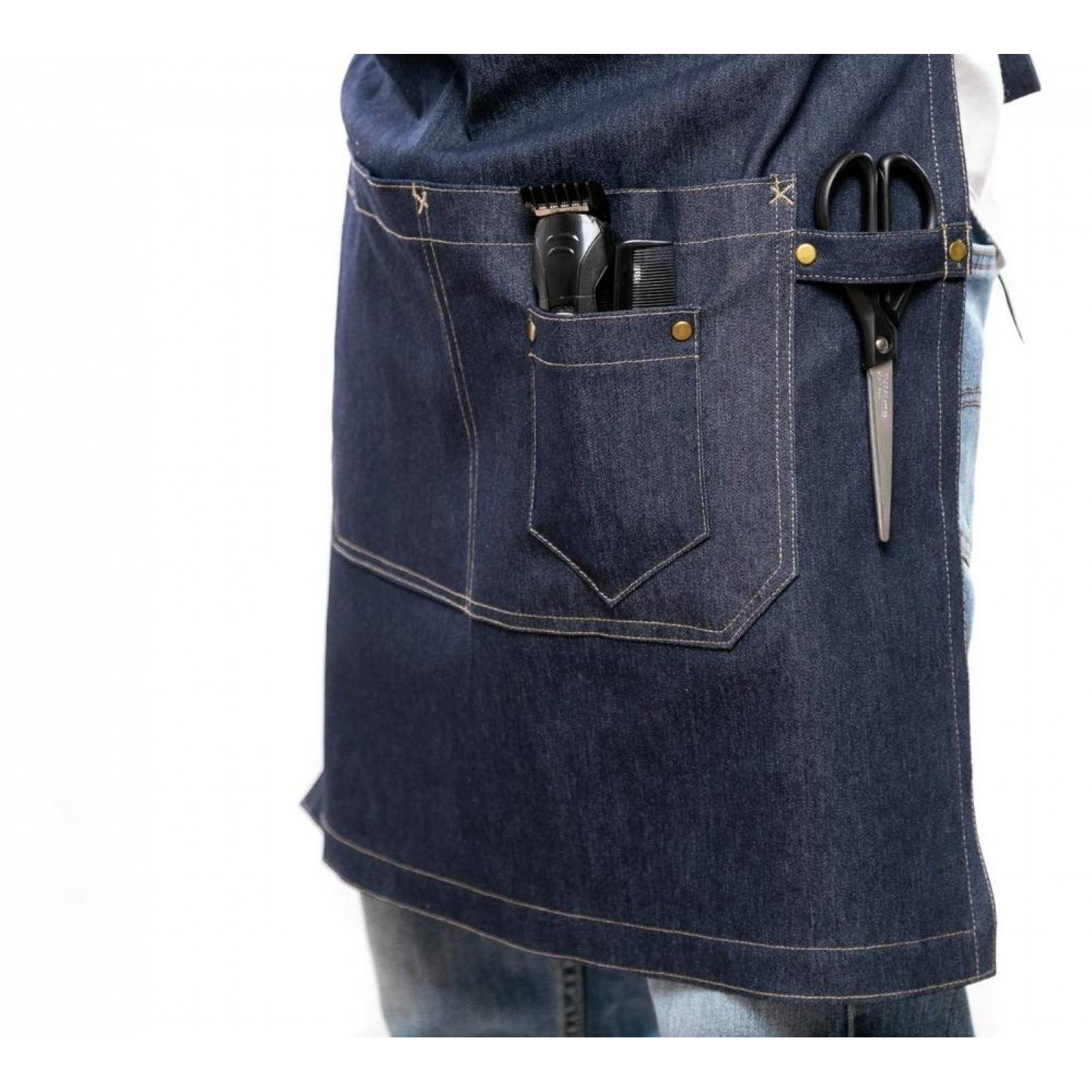 Mandil Delantal Pesani Barbero de Mezclilla Premium Azul Azul marino