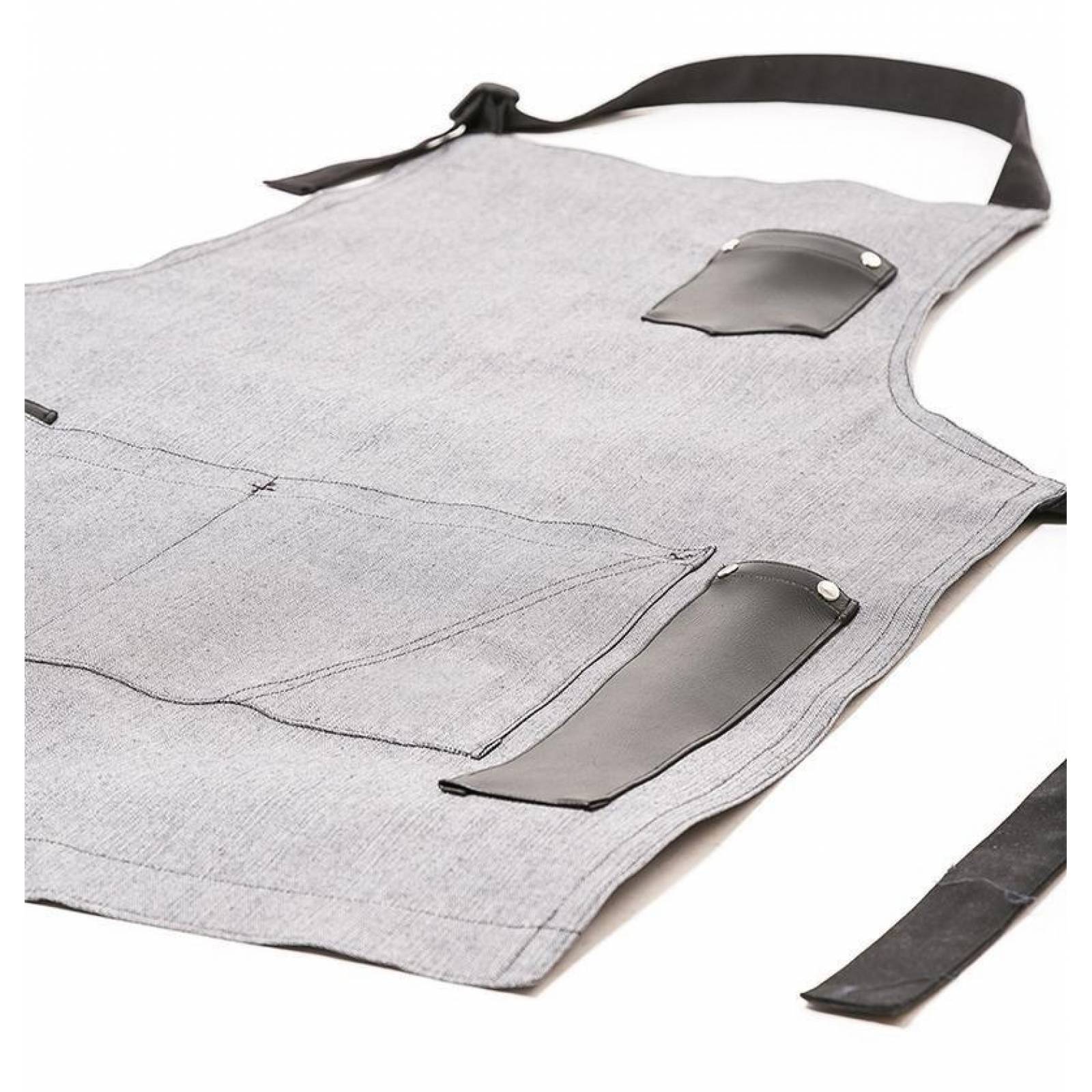 Mandil De Mezclilla Gris Premium Para Chef O Parrilleros