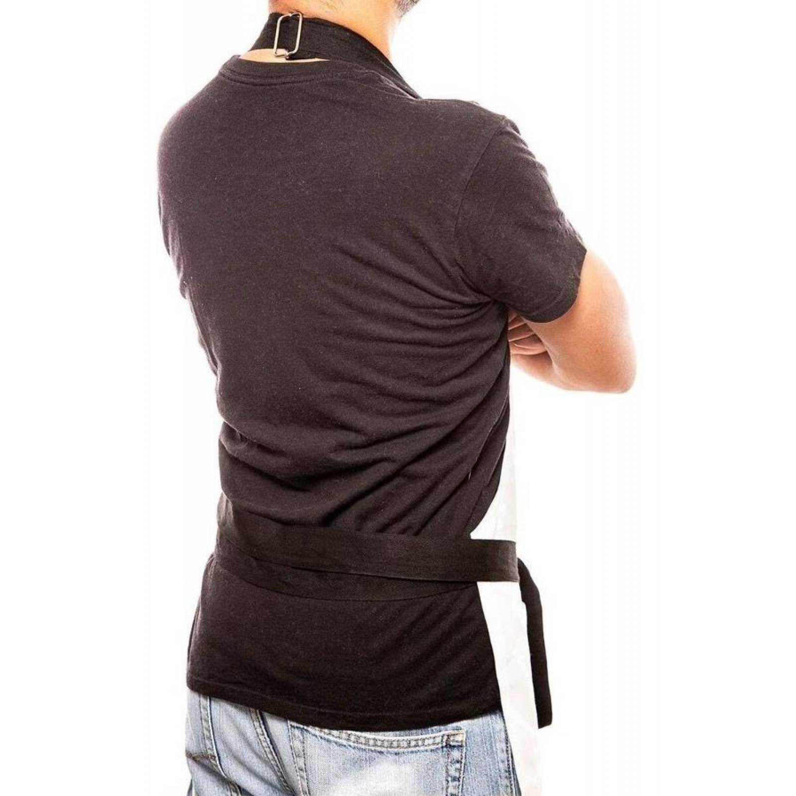 Mandil Delantal Pesani Básico Gabardina 100% Algodón Blanco