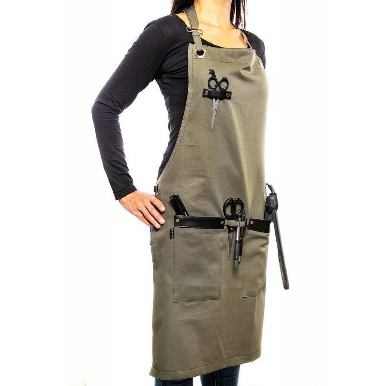 Mandil Delantal Pesani Para Parrilleros, Meseros, Barbería, Pintores |unisex| Fabricado En Gabardina Esmeralda