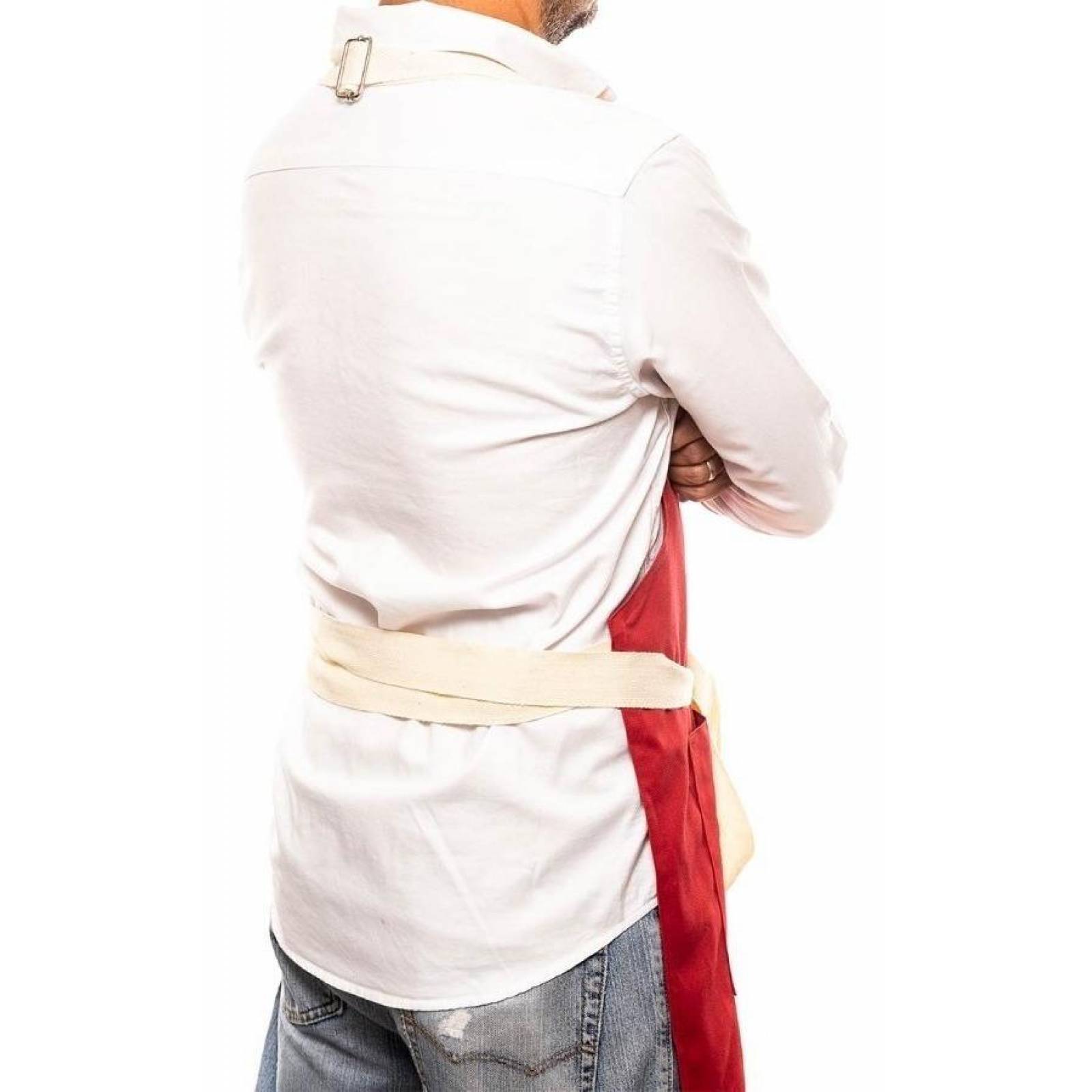 3 Pack de Mandil Delantal Pesani Básico Gabardina Rojo