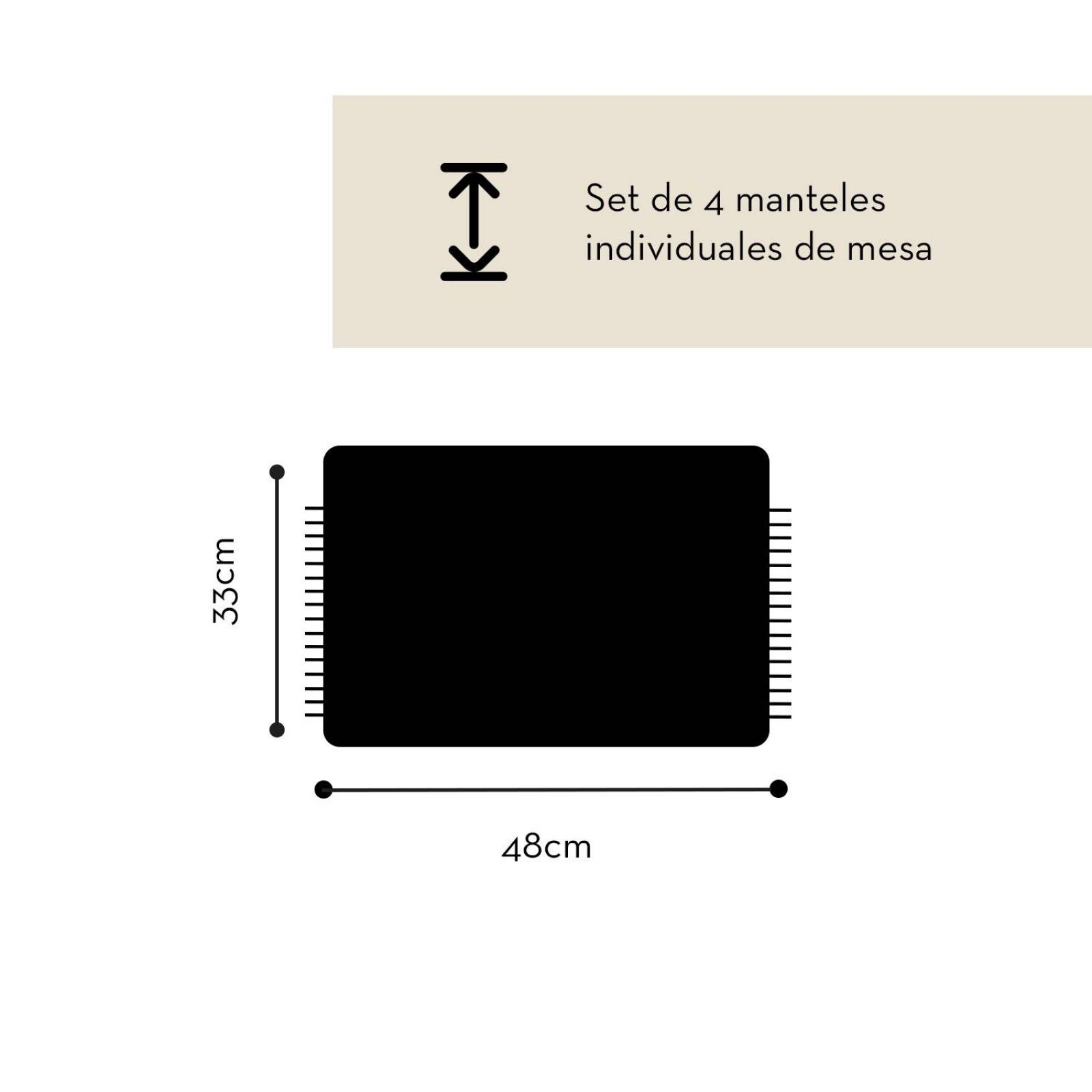 Manteles Individuales de Mesa, Artesanales, 4pz, Pesani Amarillo