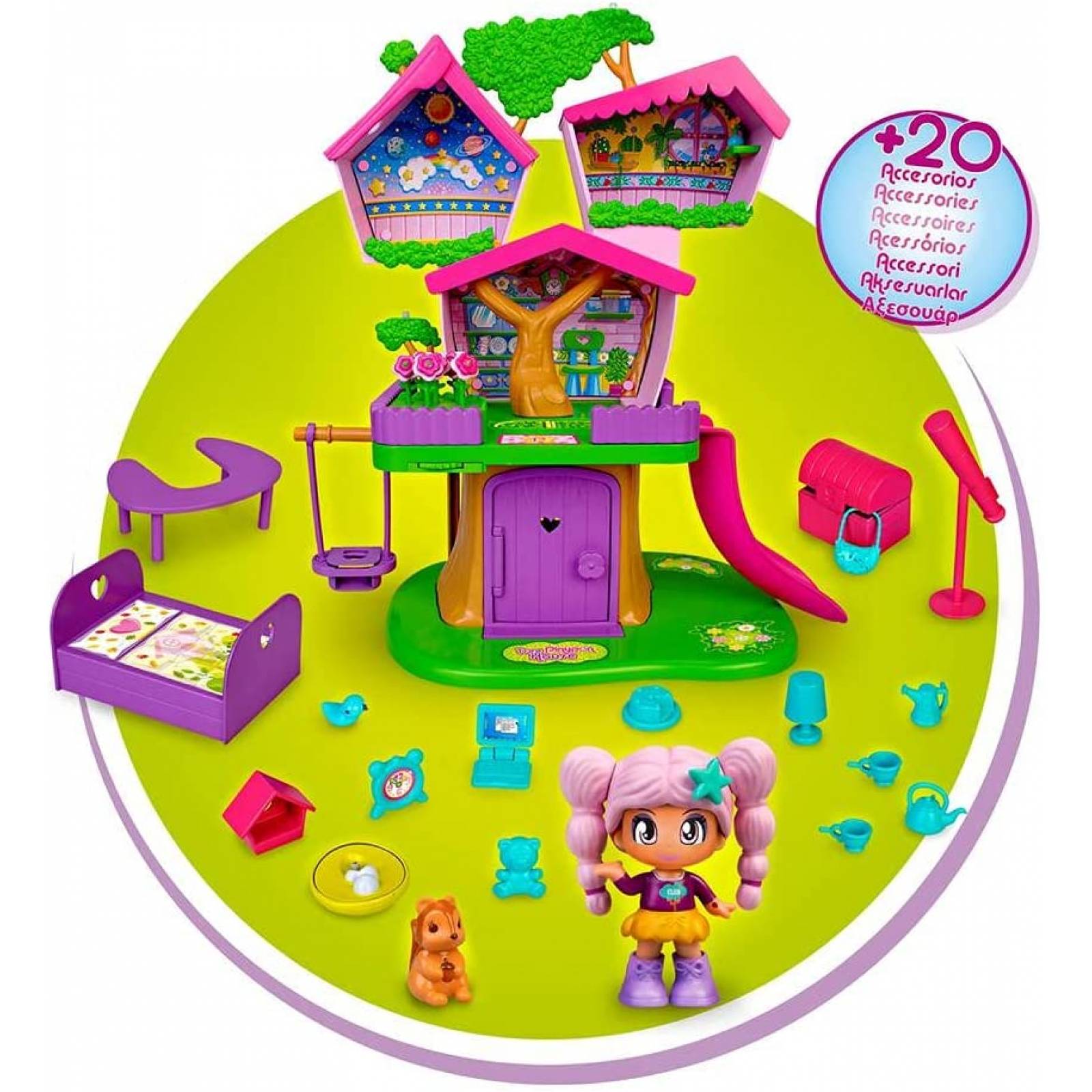 Pinypon Tree Casa Del Árbol + 20 accesorios