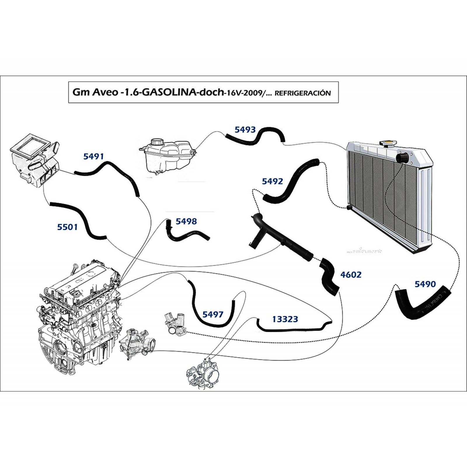 Manguera Refrigeracion Aveo 2009-2011 1.6 Gasolina