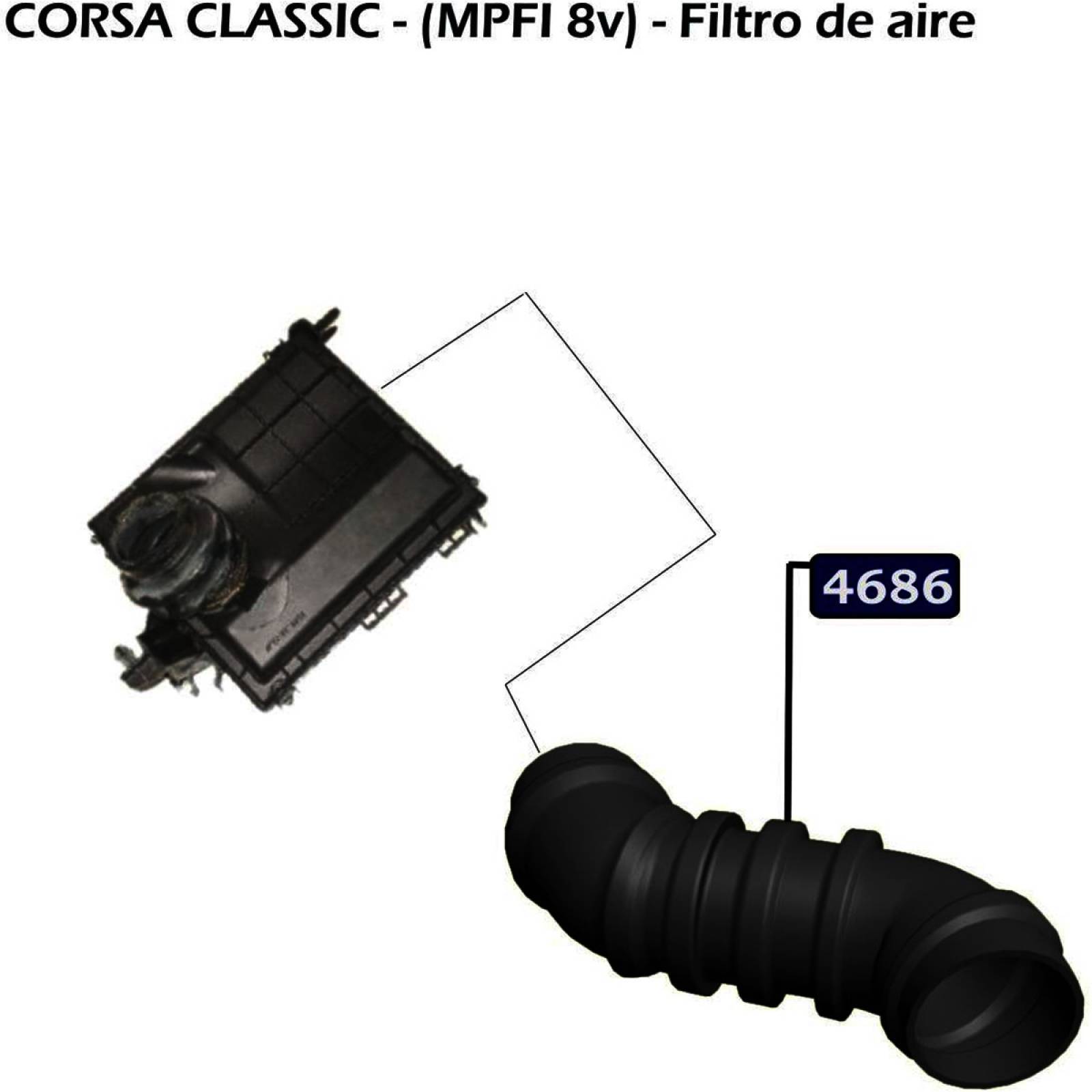 Manguera Purificador Filtro Aire Chevy 97-13 1.6 L4