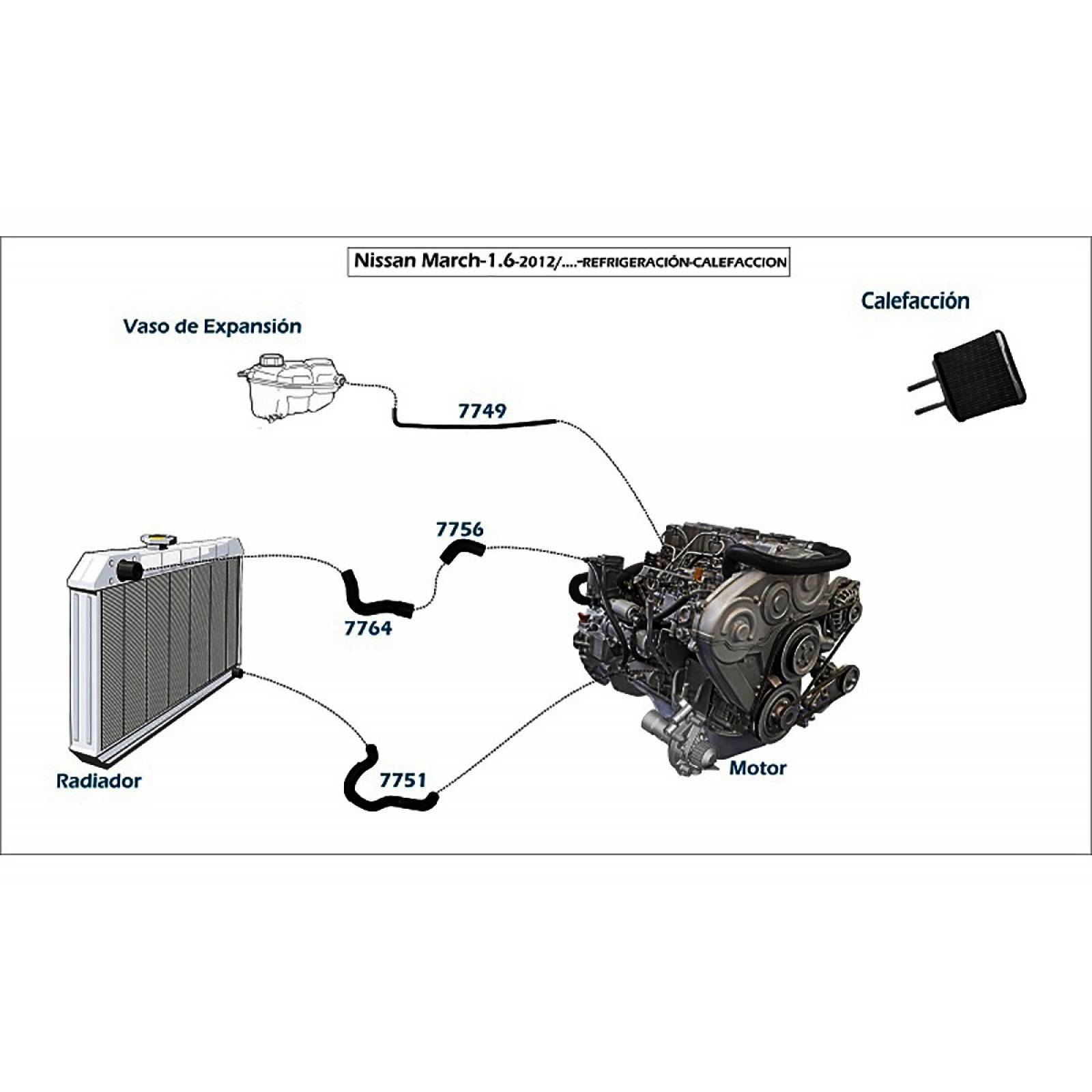 Manguera Refrigeracion Note 2014-2017 1.6 Gasolina