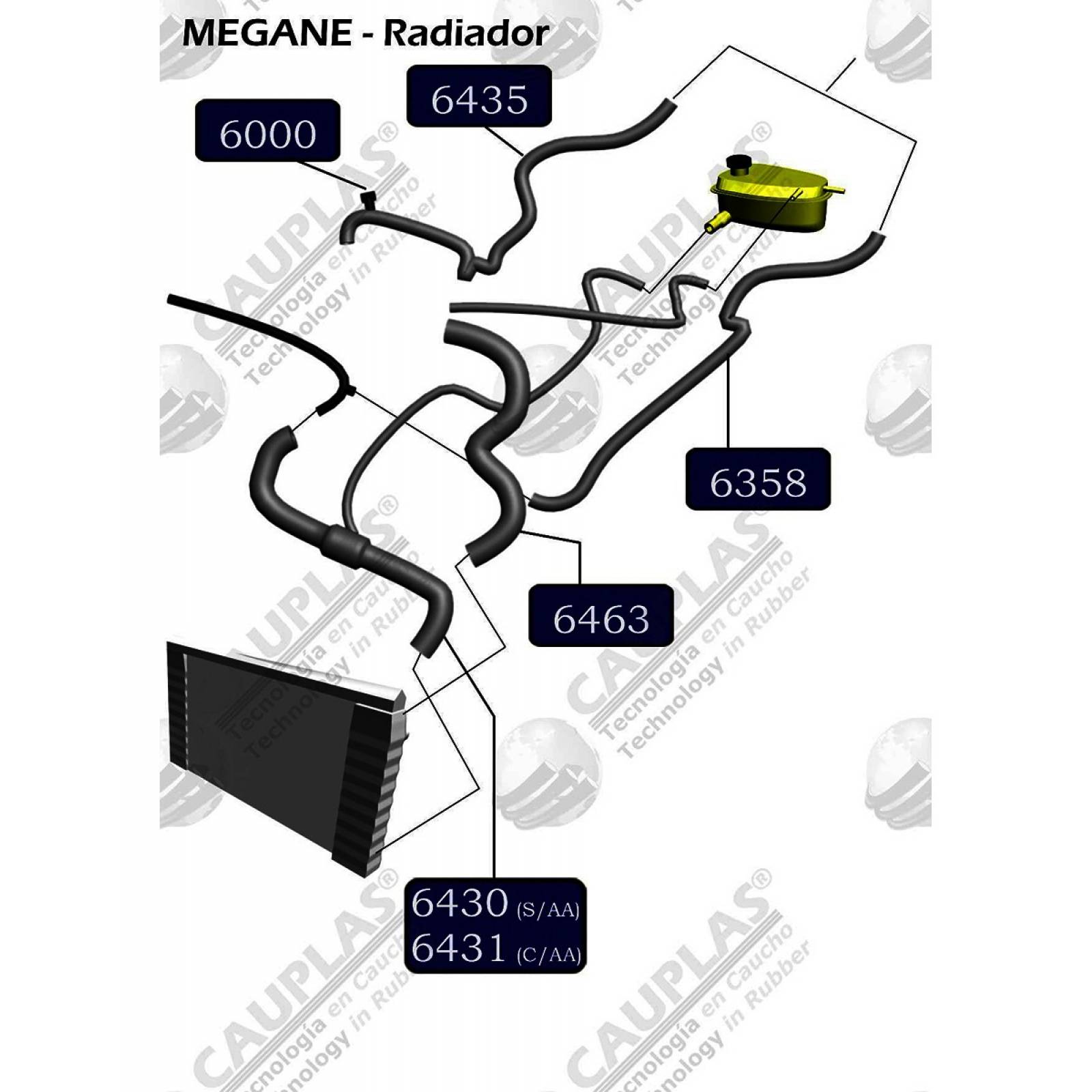 Manguera Radiador Megane 1997-2002 1.6 Inferior