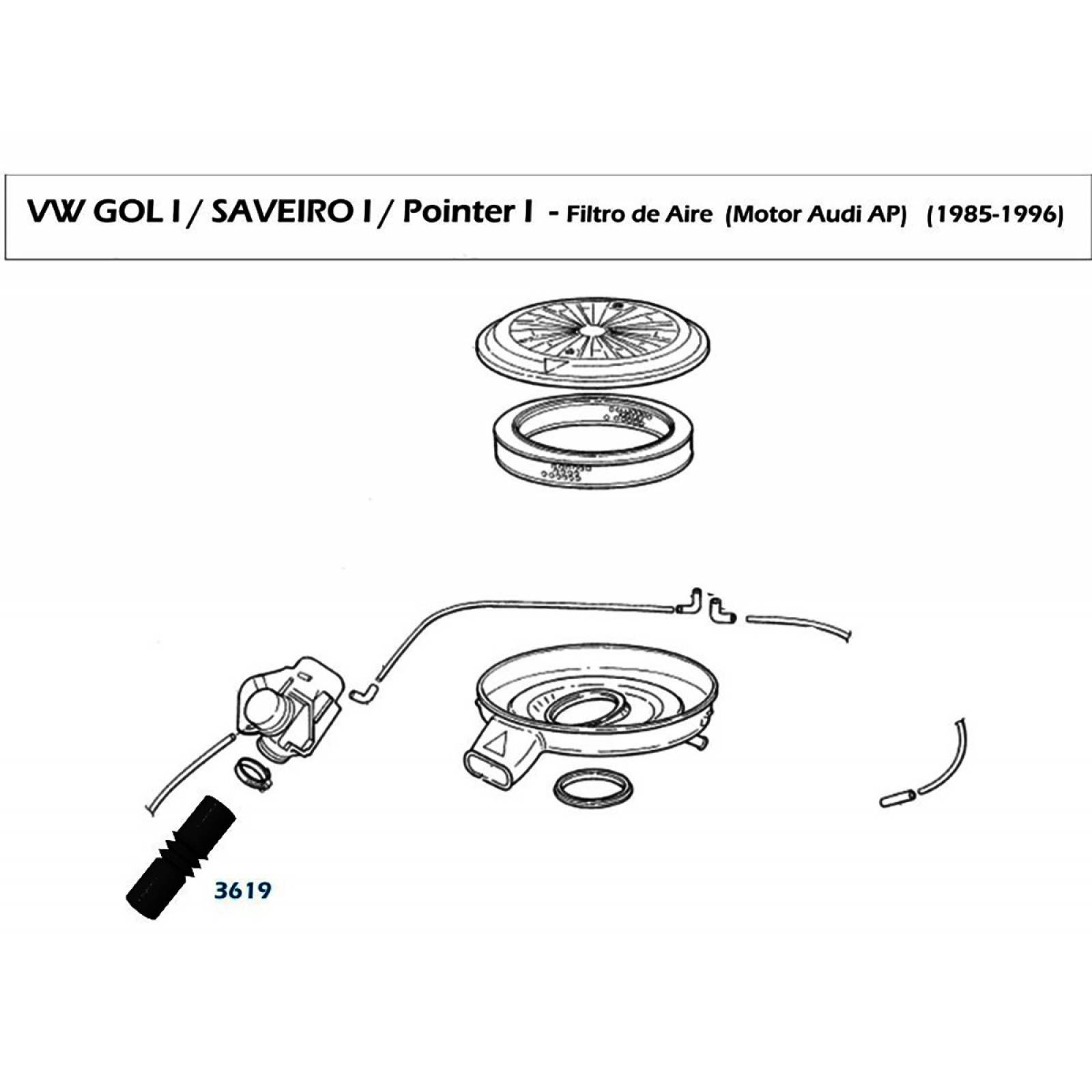 Manguera Purificador Filtro Aire Corsar 84-88 1.8 Gasol