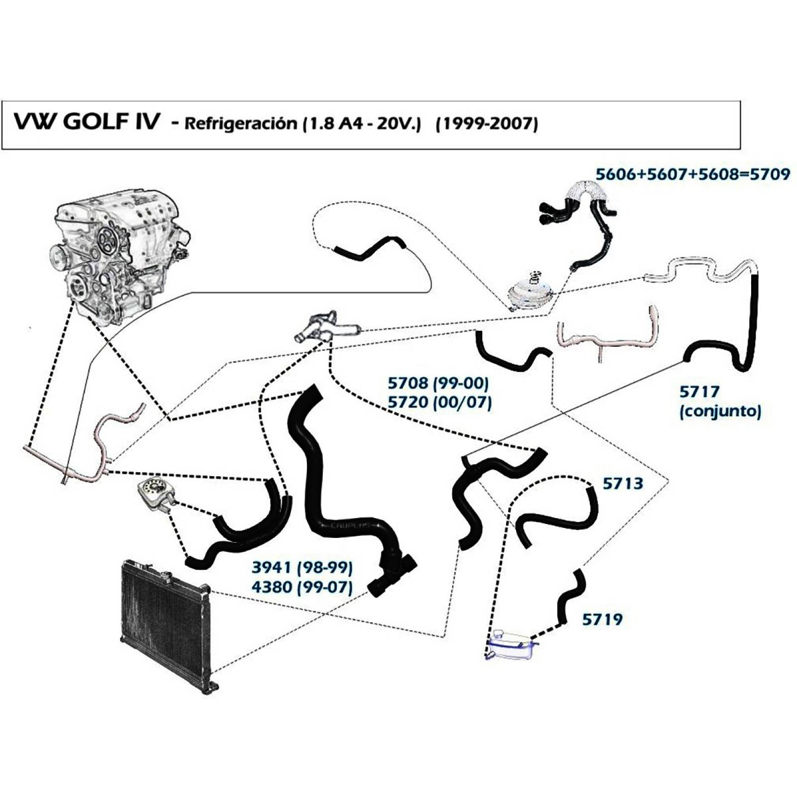 Manguera Radiador Golf A4 Jetta 99-03 1.9 Inf Diesel