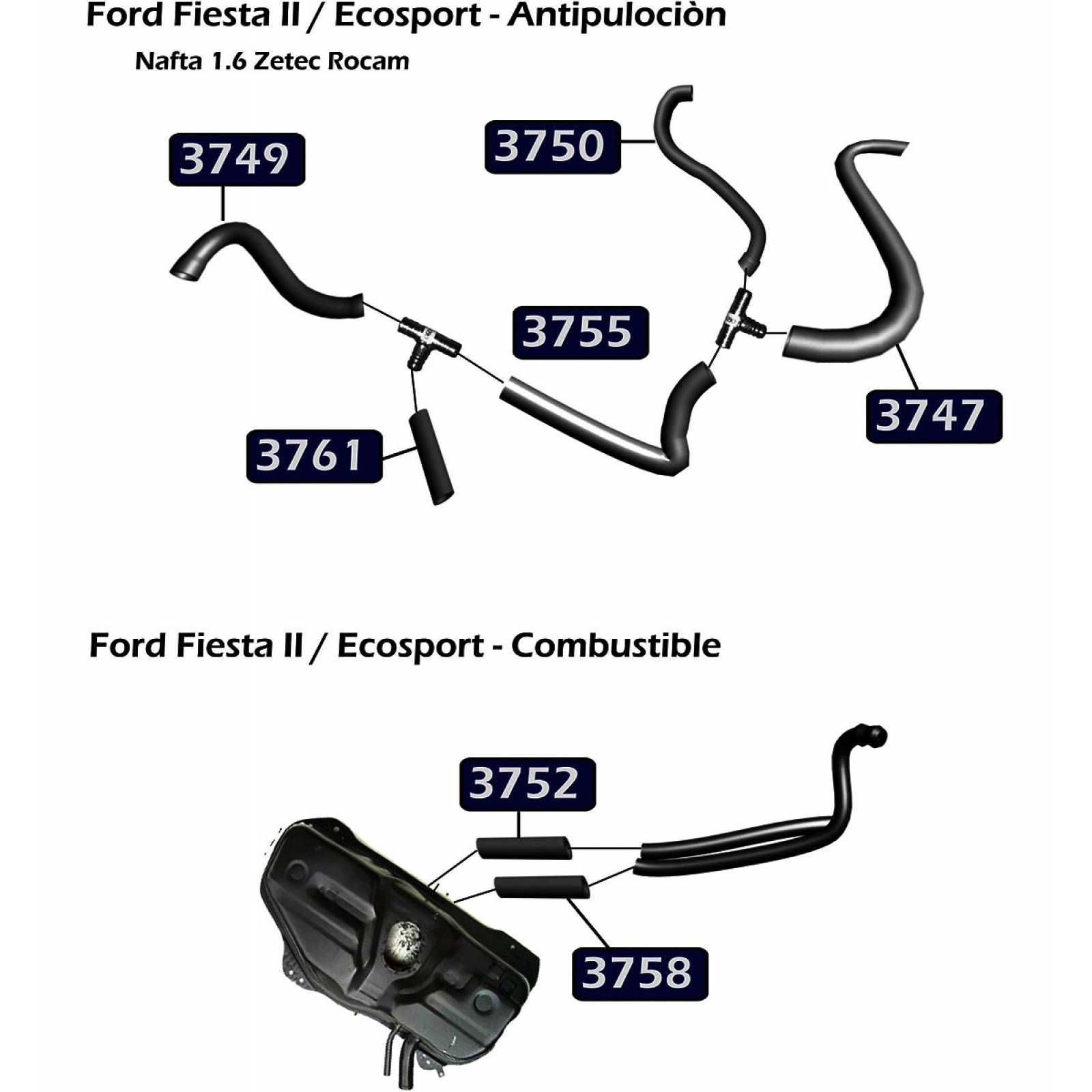 Manguera Combustible Fiesta 2003-2010 1.6 Gasolina