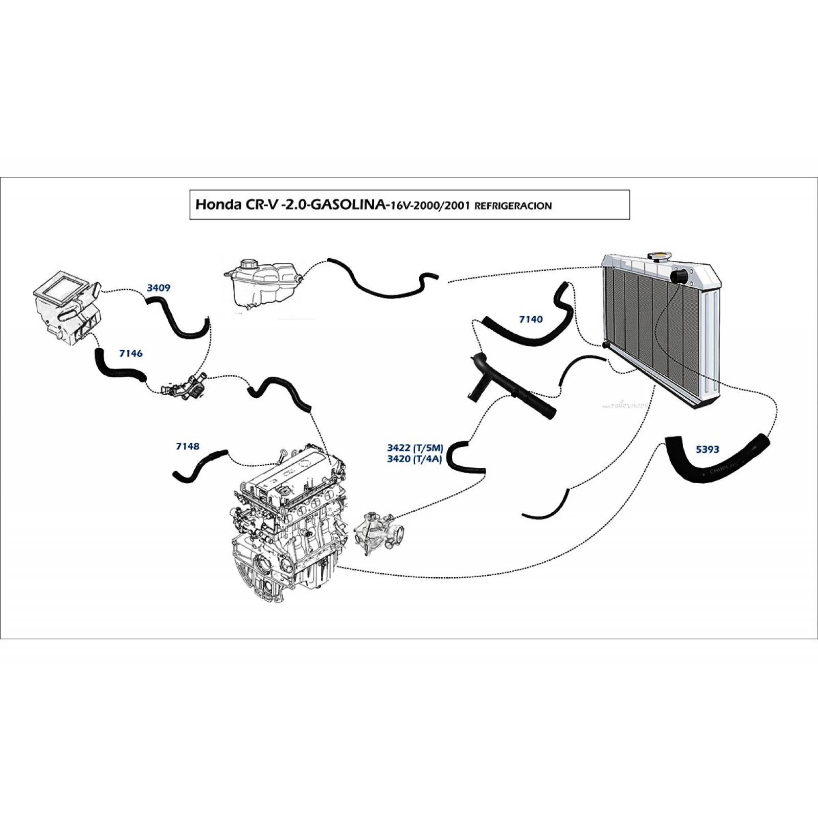 Manguera Calefaccion Honda Crv 99-01 2.0 Gas