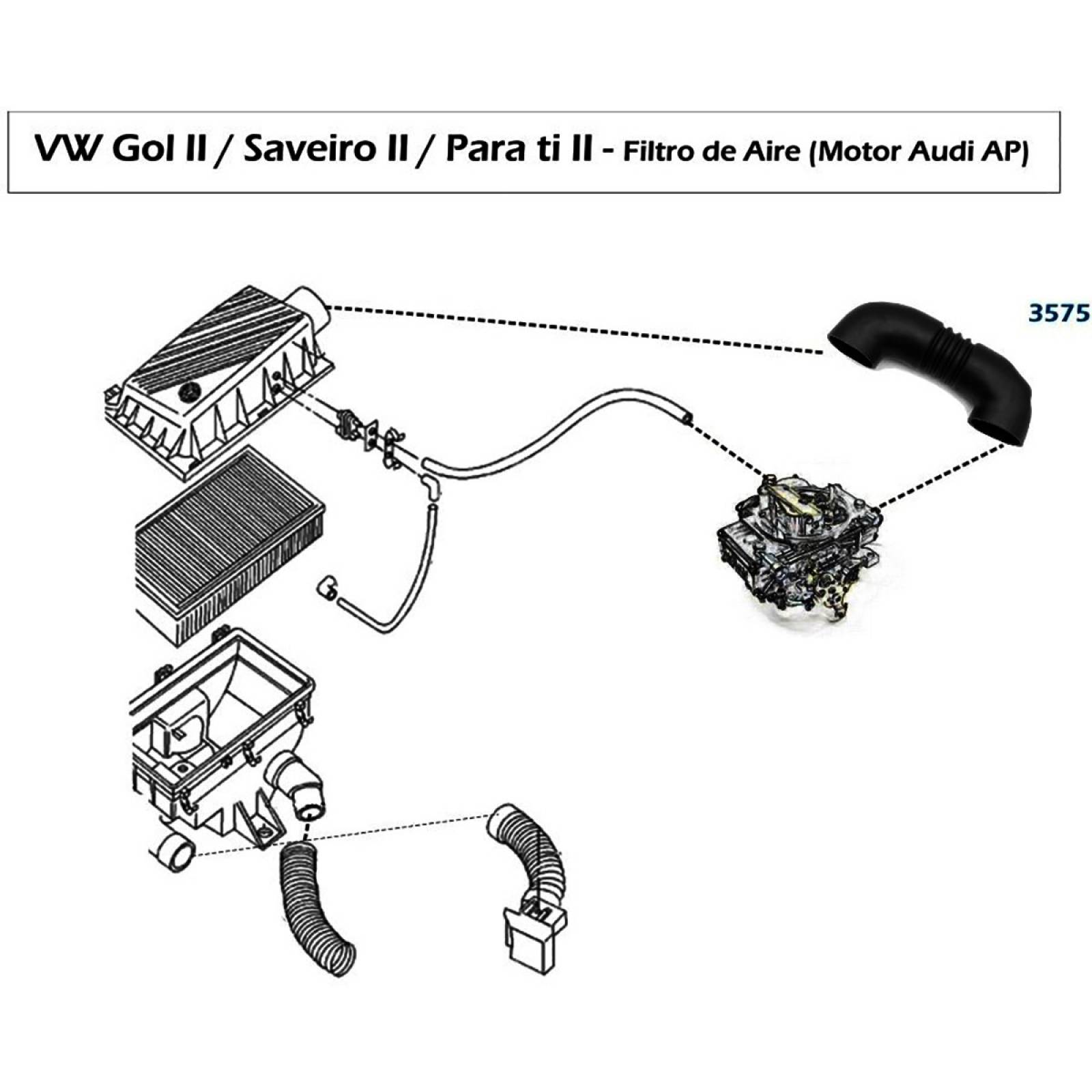 Manguera Purificador Filtro Aire Pointer 98-10 1.8 Gaso