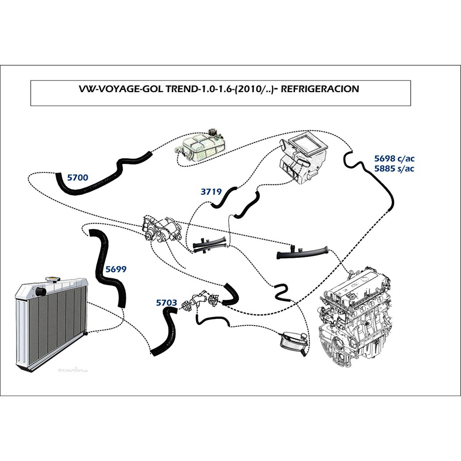 Manguera Refrigeracion Saveiro 10-18 1.6 L Gasolina