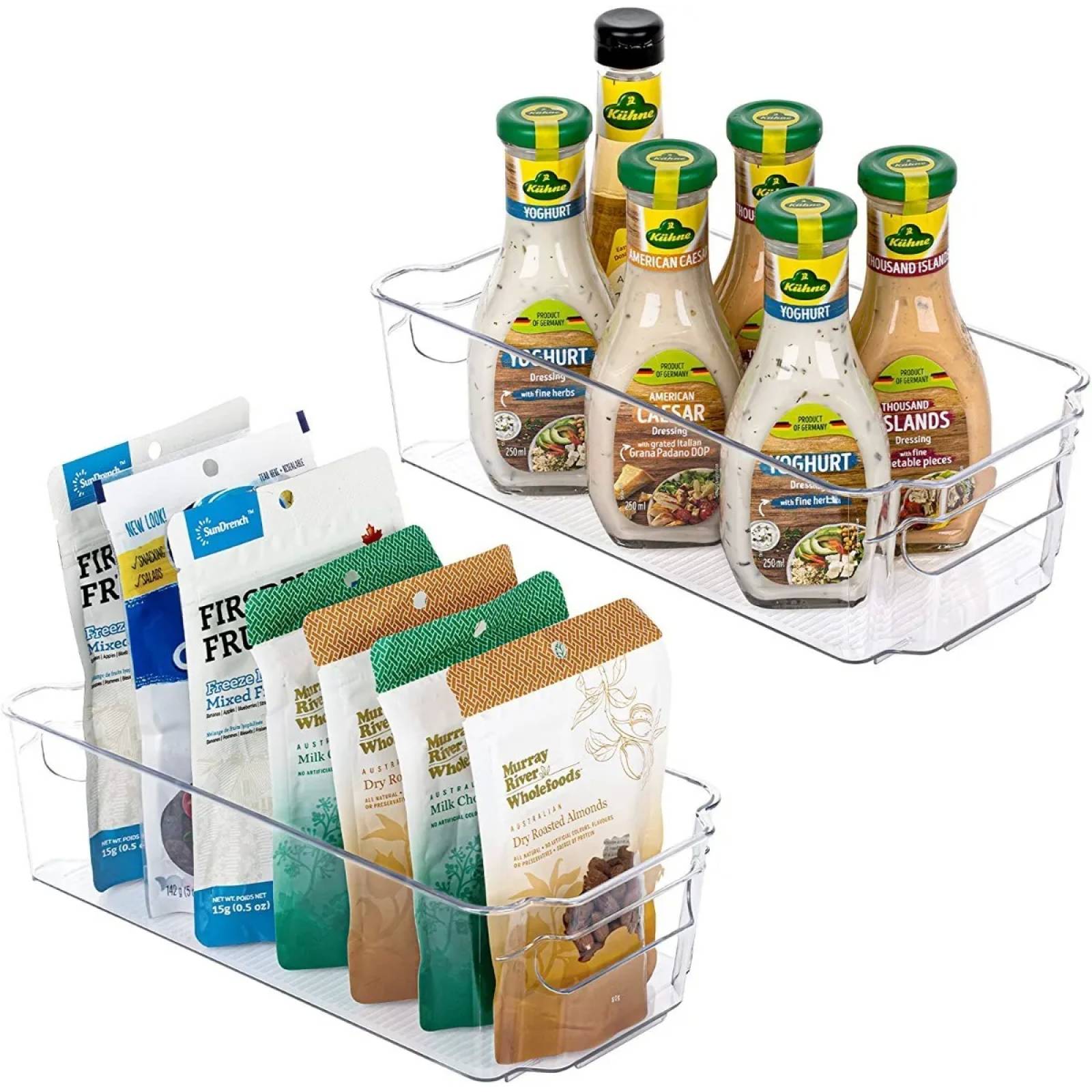 Set 2 Organizador Acrilico Apilable Despensa, Refrigerador