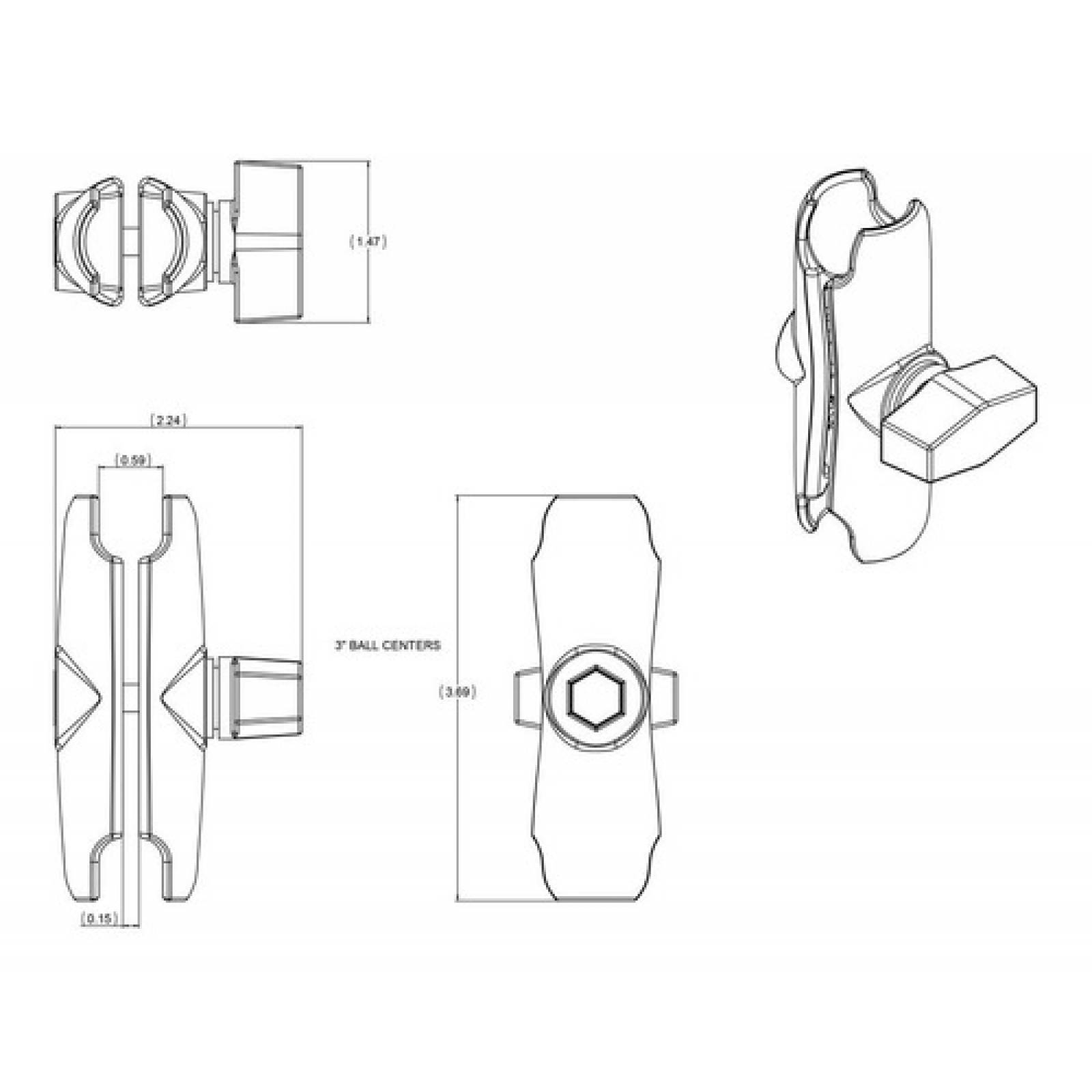 Brazo De Plastico Compuesto Mediano 3.69"