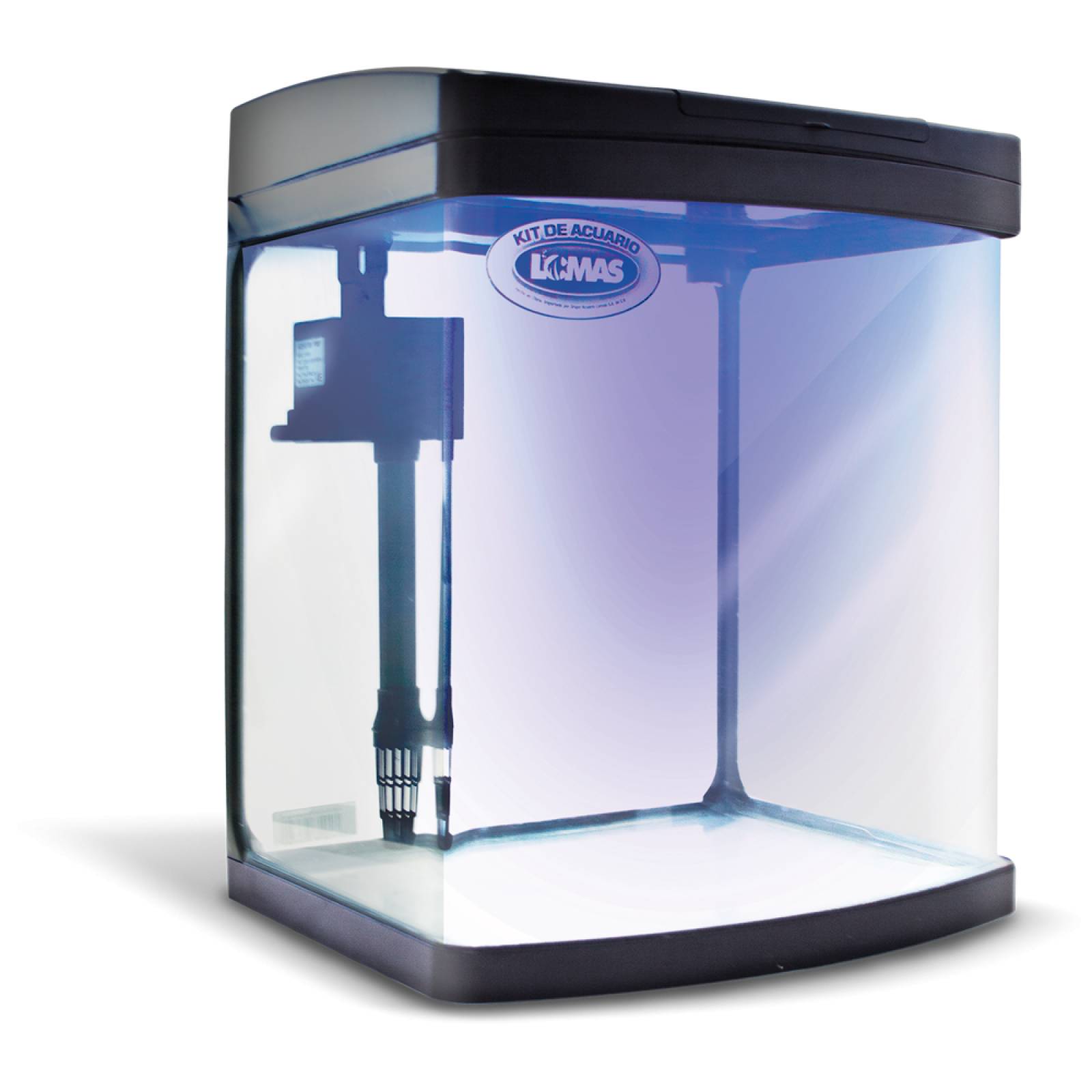 Kit Acuario Rectangular Negro C/Luz Led 100 L