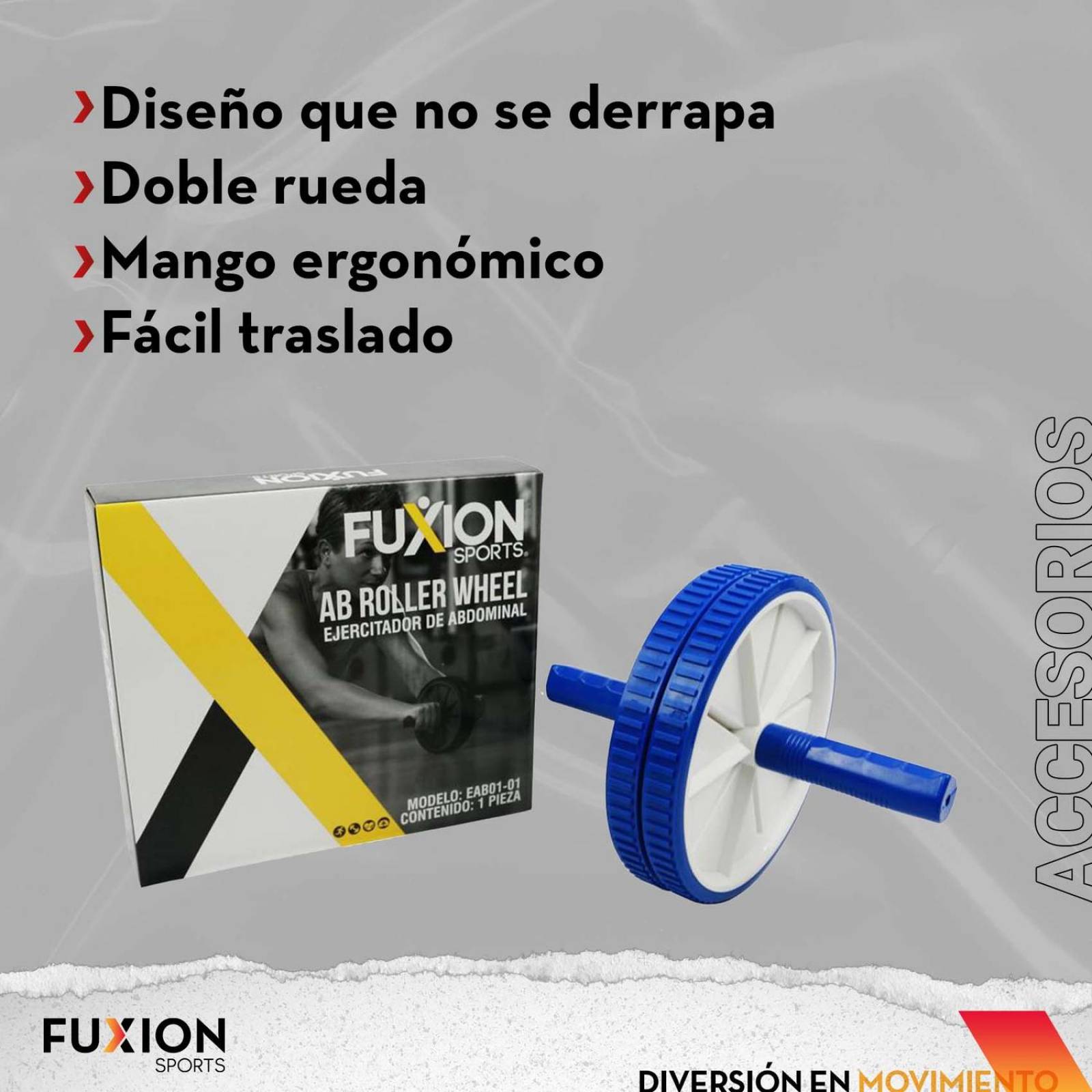 Rueda Portátil Para Ejercitar Abdomen / Ab Wheel Azul