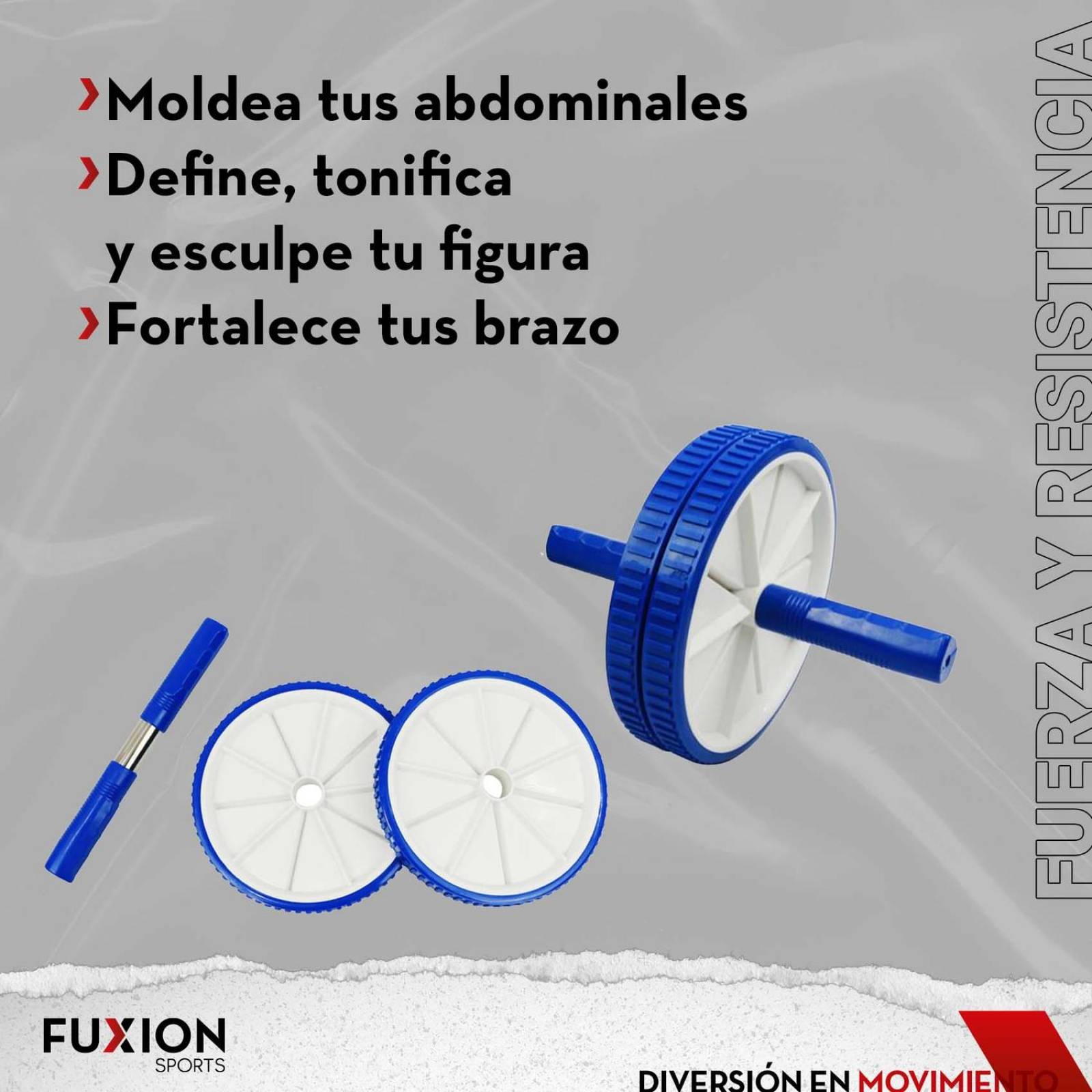 Rueda Portátil Para Ejercitar Abdomen / Ab Wheel Azul