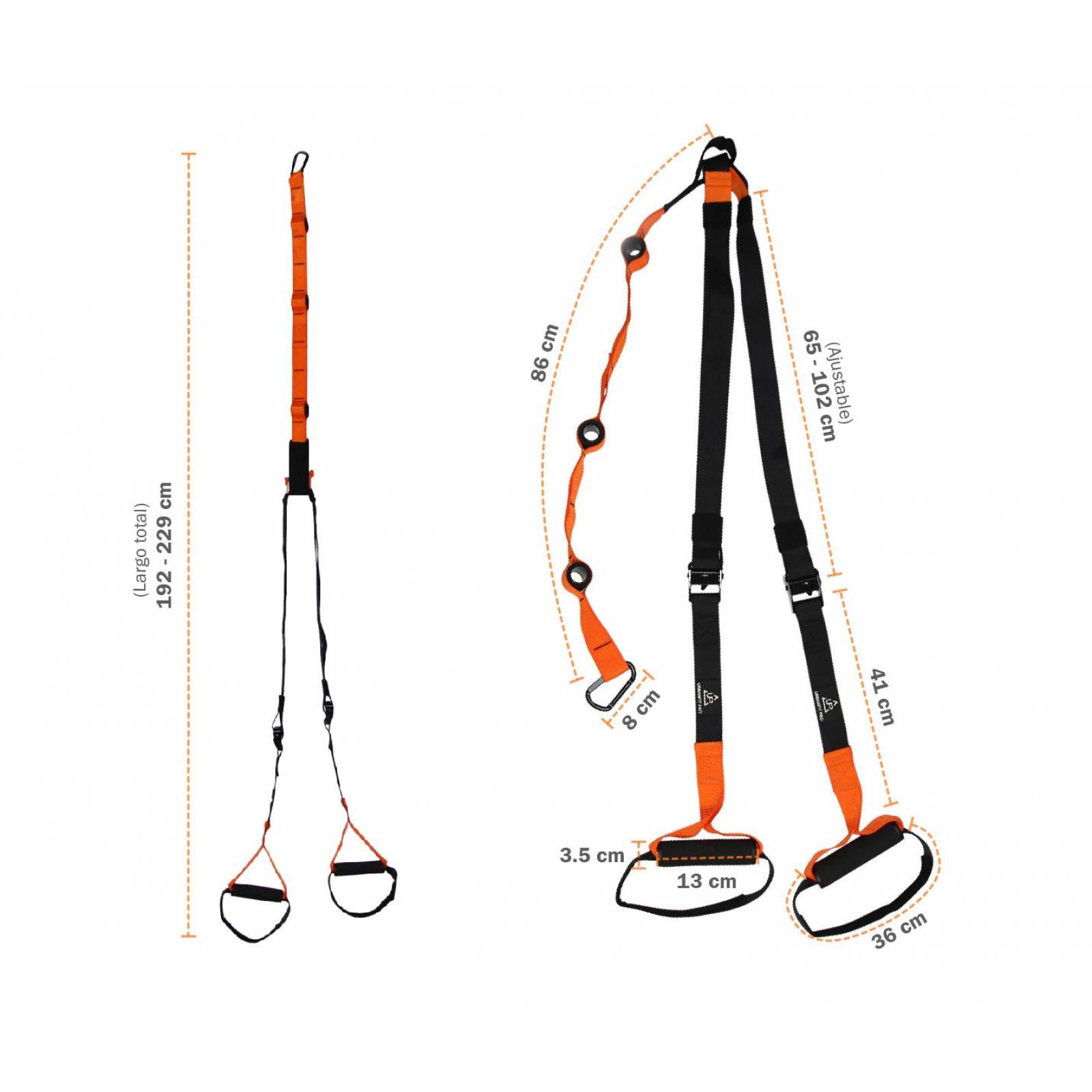 Sistema De Cuerdas Trx Para Suspensión Profesionales Naranja