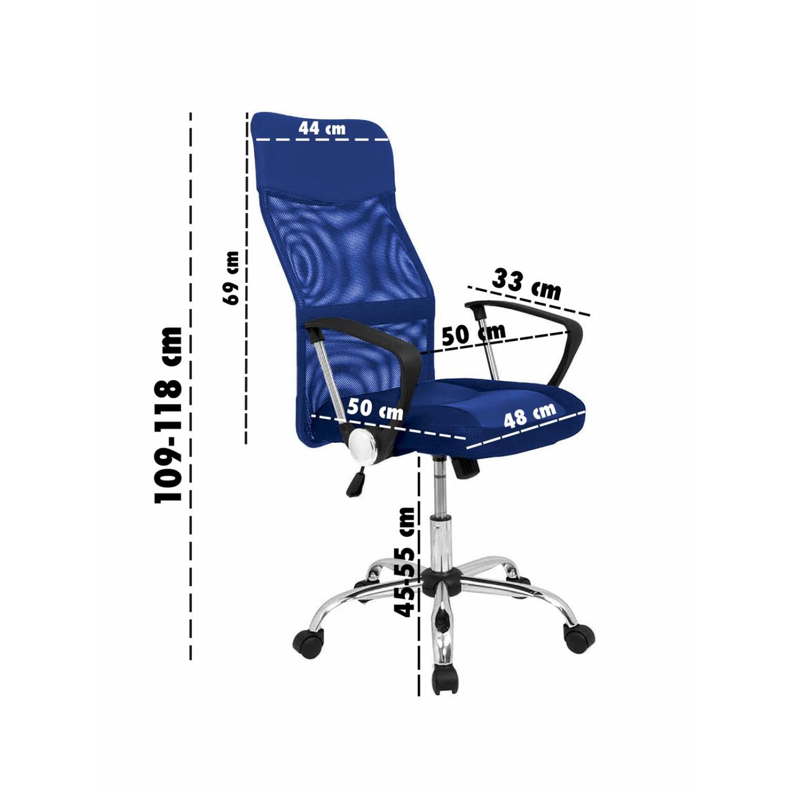 Silla Ejecutiva Ergonómica Respaldo Alto Azul