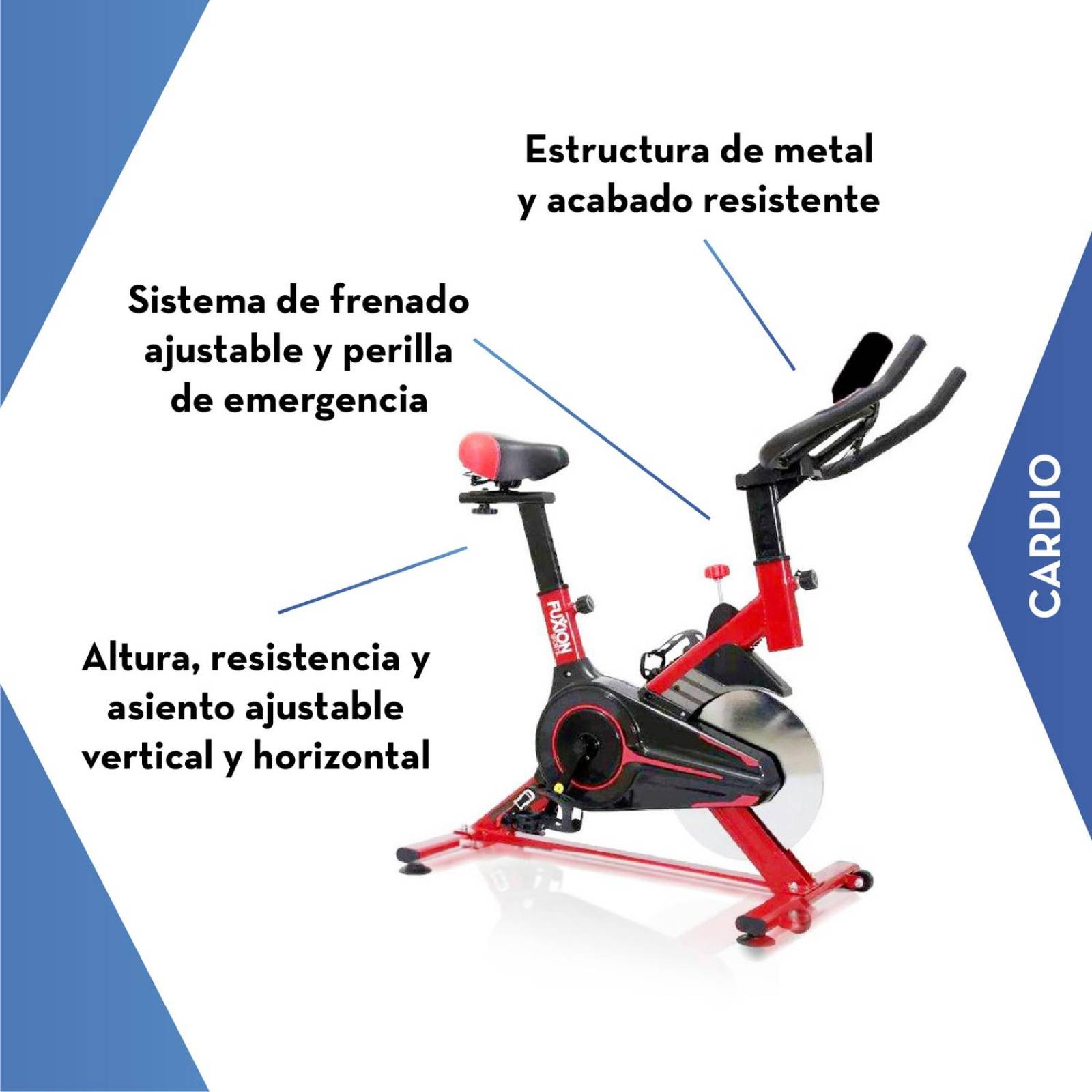 Bicicleta fija para spinning Fuxion Sports 6kg Rojo