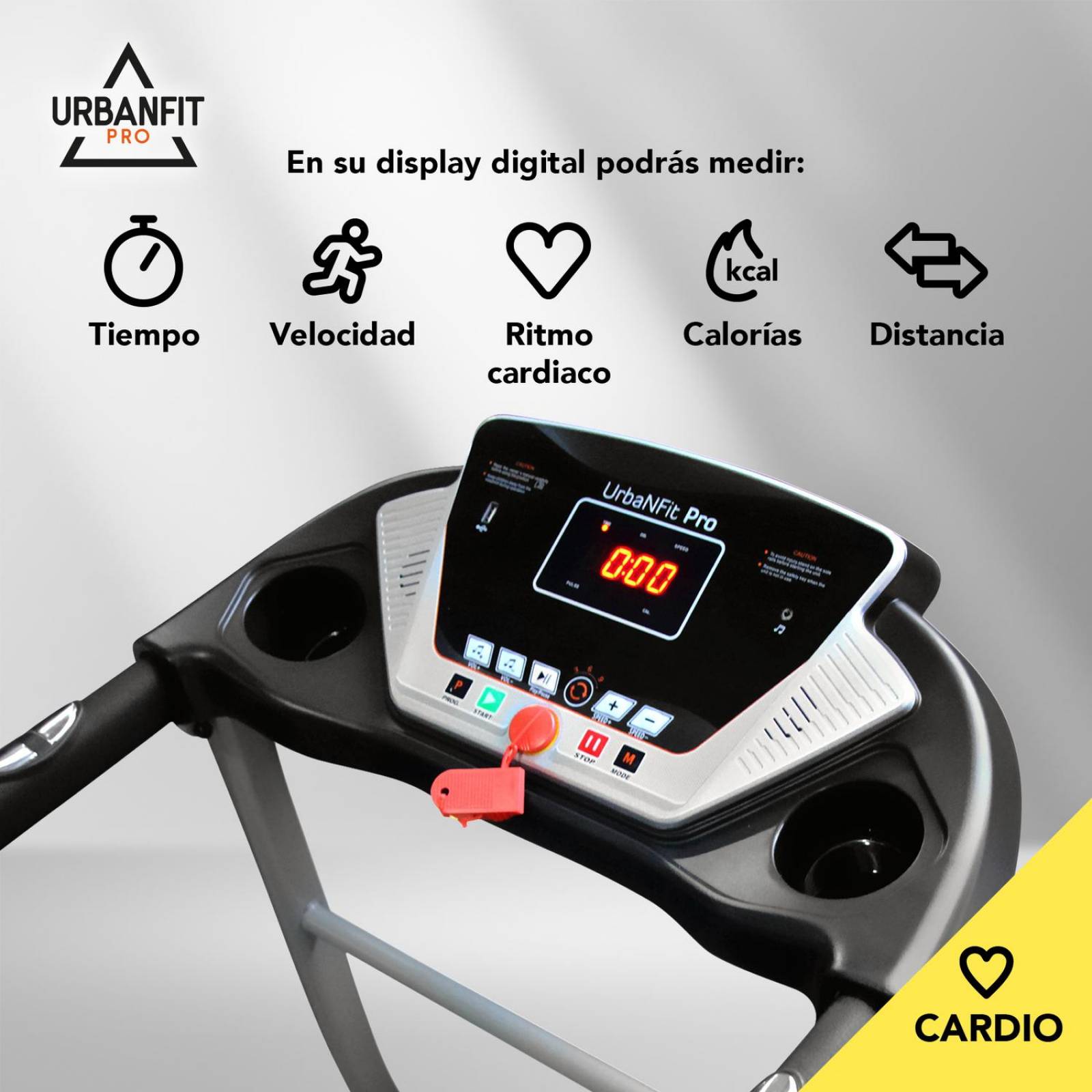 Caminadora UrbanFit Pro Eléctrica 1.75HP Negra UrbanFit Pro