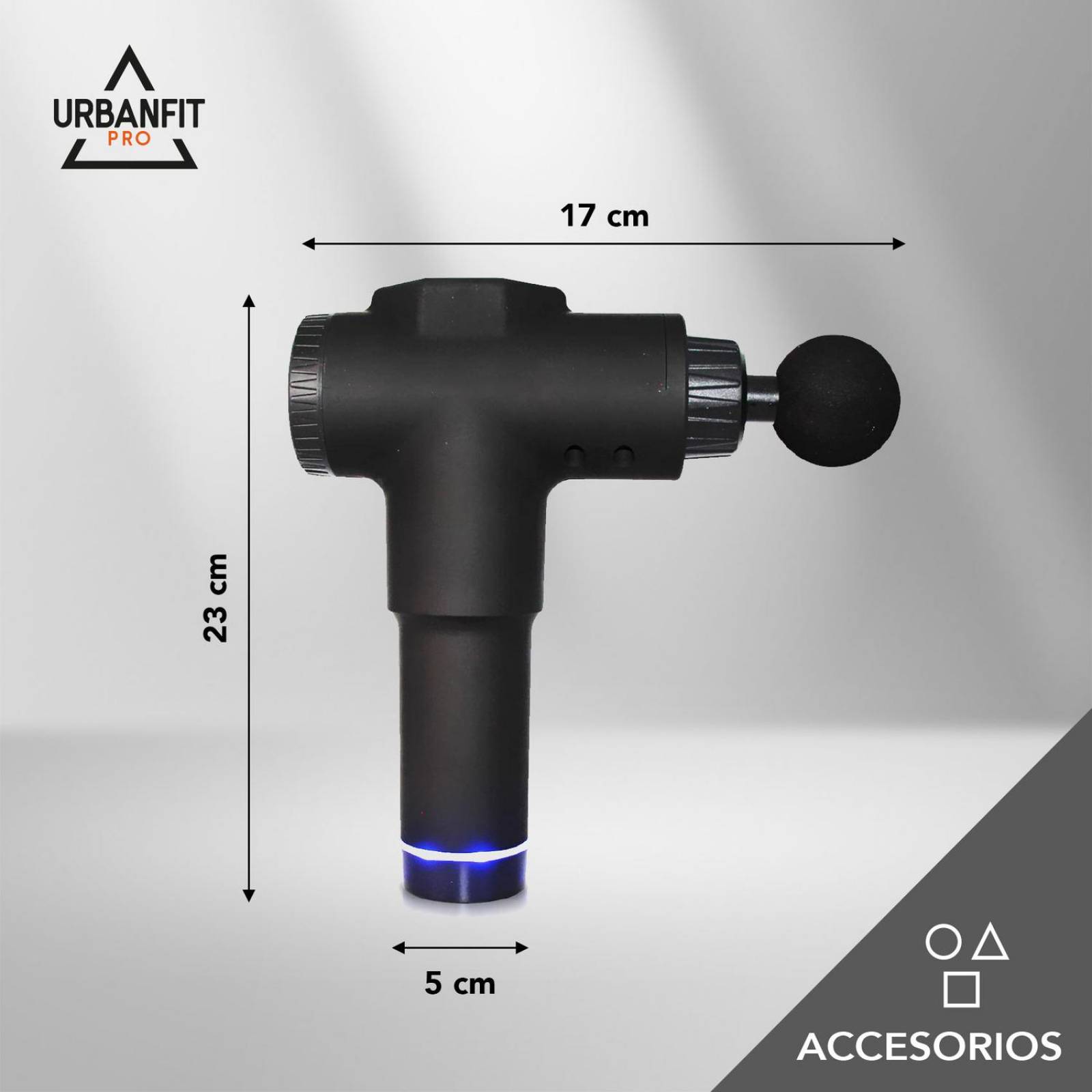 Pistola Masajeadora de Músculos 32 Velocidades Pantalla LCD Negro