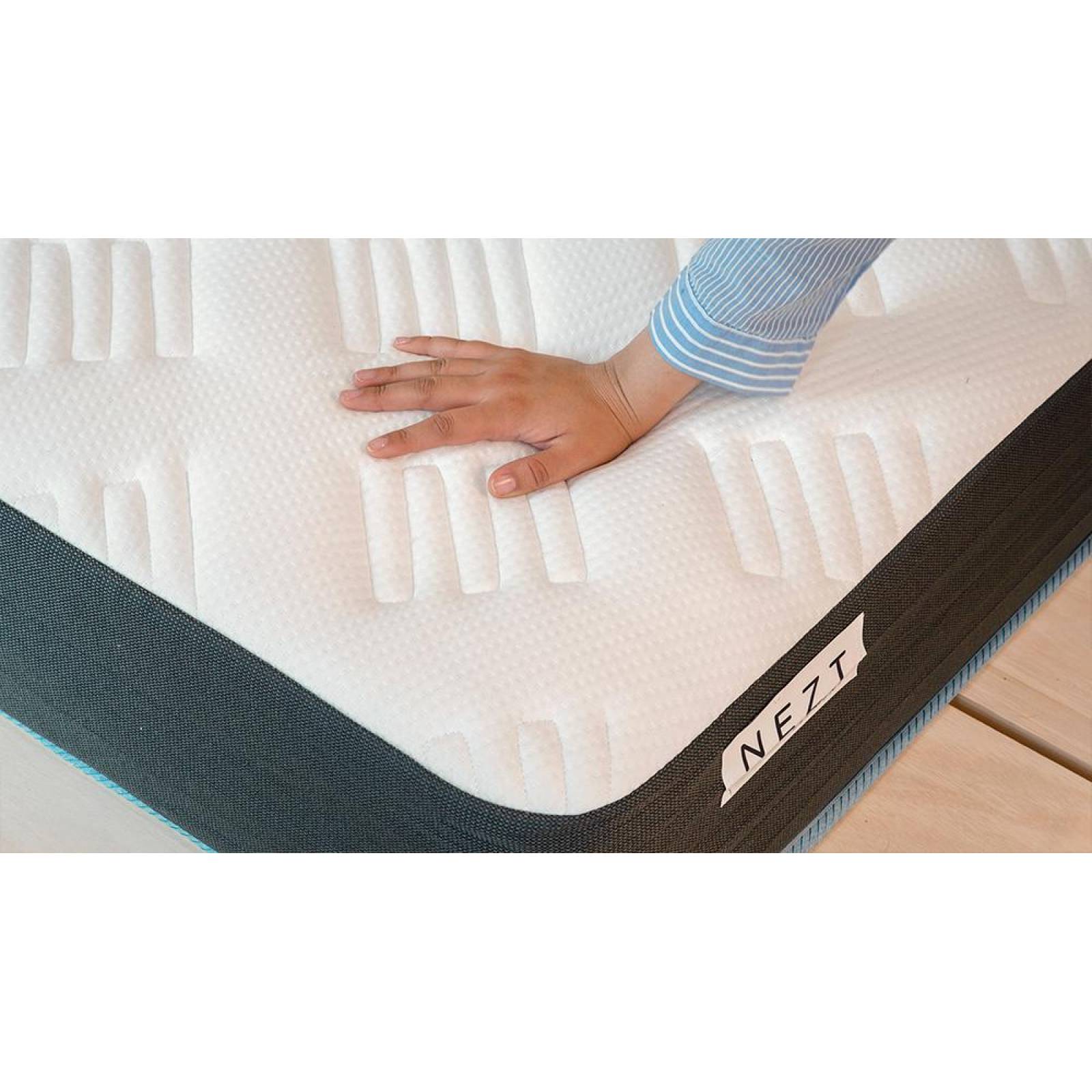 Colchón Matrimonial Element Semi Firme Hipoalergénico| Hd Foam Blanco con Gris