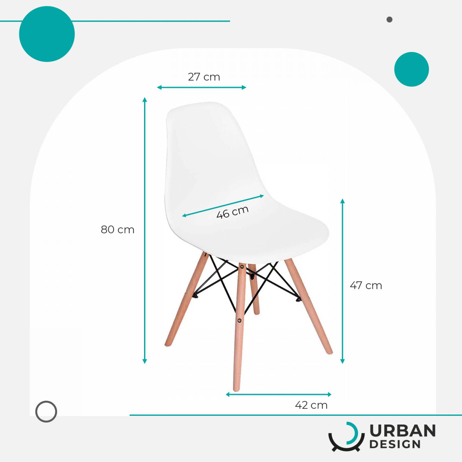 Set 4 Sillas Eames Minimalista - BLANCO