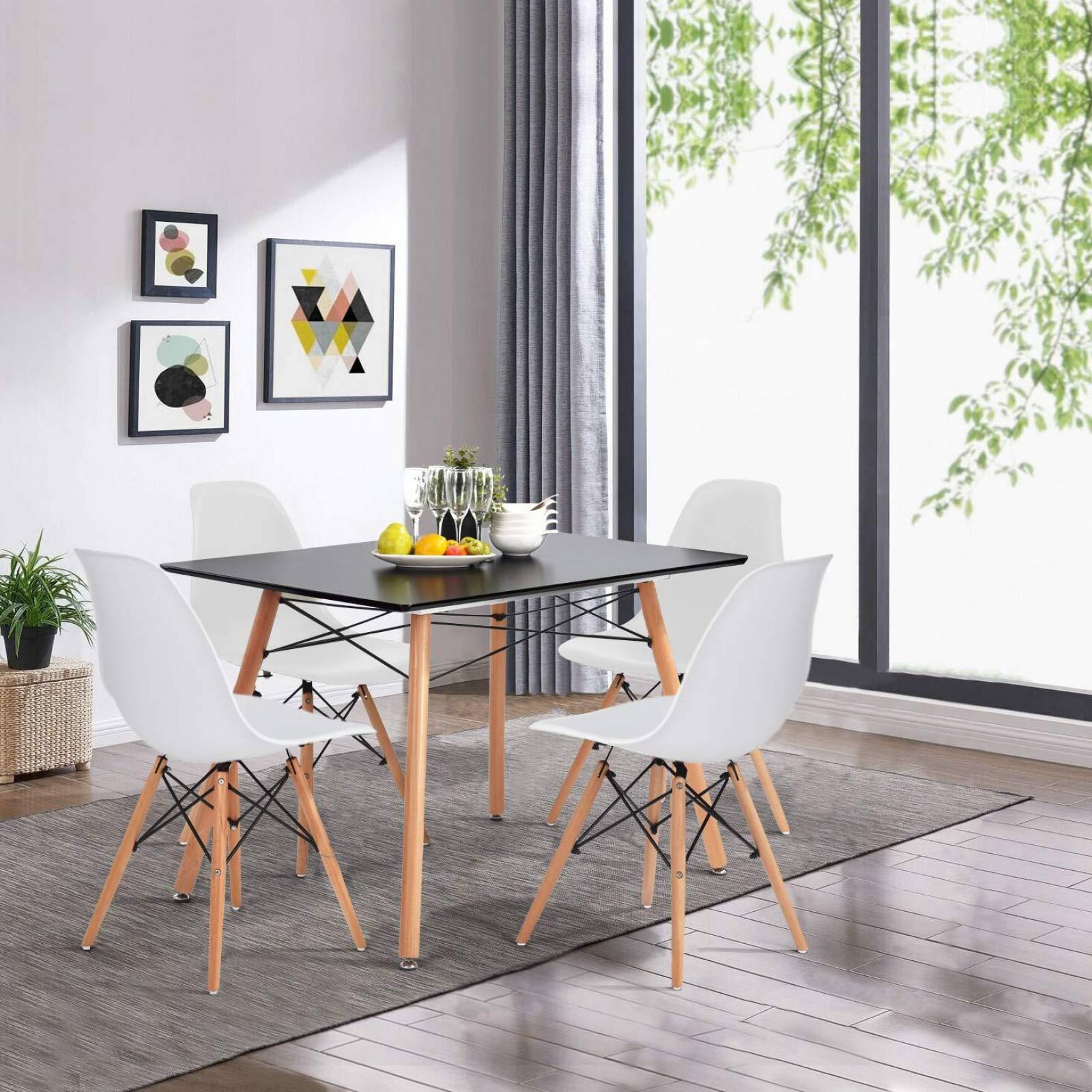 Set 4 Sillas Eames Minimalista - BLANCO