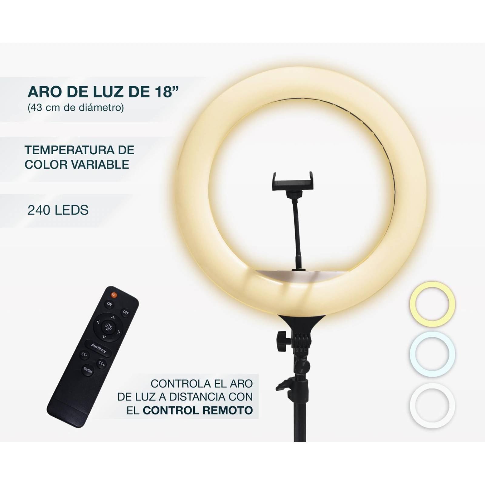 Aro de luz discount led con control