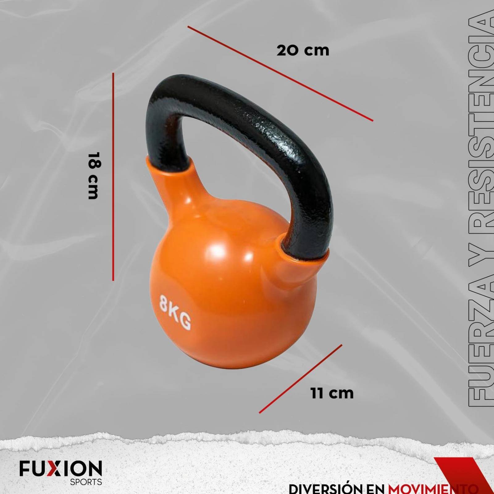 Pesa 8k Tipo Rusa Cubierta de Vinil Fuxion Sports -Naranja