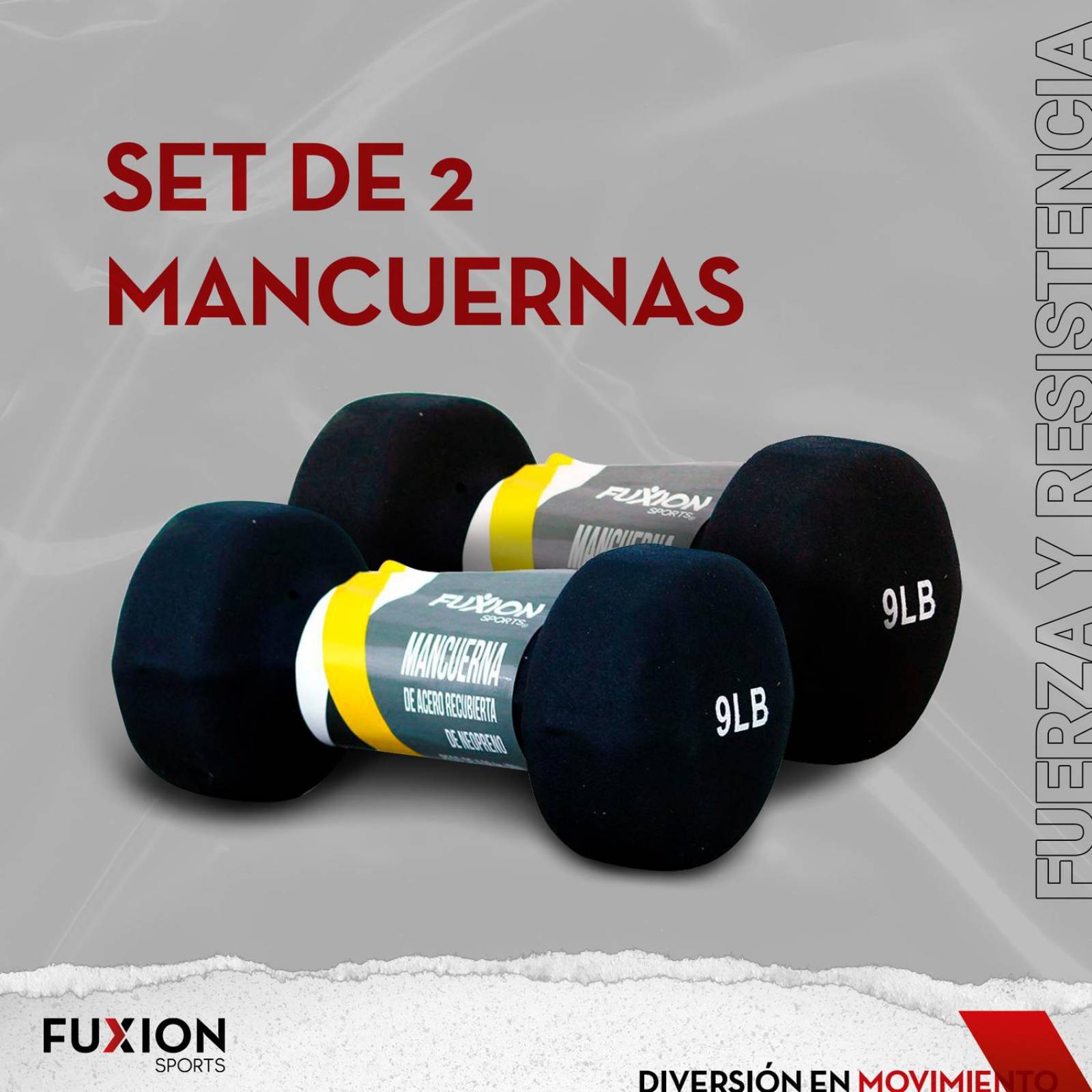 2 Mancuernas Circulares De Fierro Cubierta De Neopreno 9lb Negro