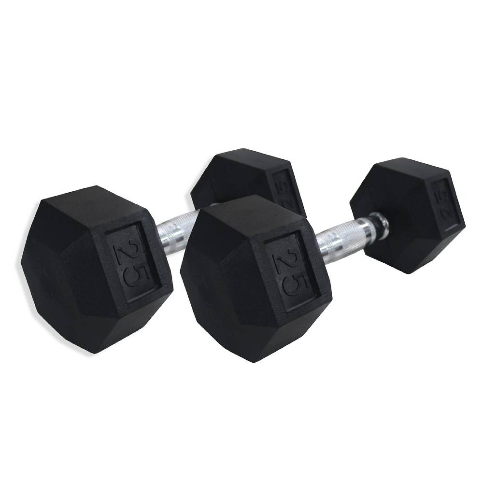 Mancuerna Hexagonal 25 libras (2 pzas) Negro