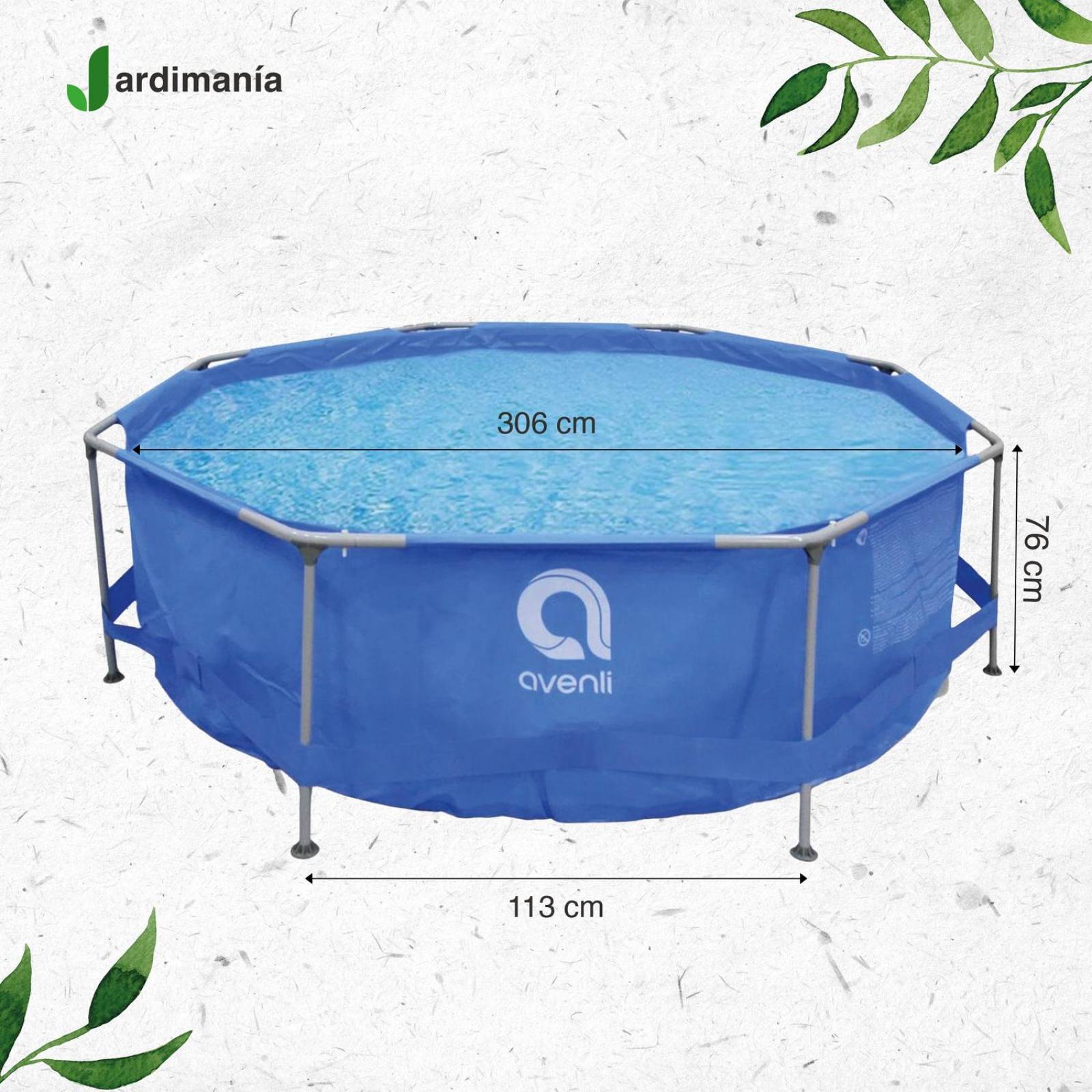 Alberca Armable Redonda Familiar Azul 300x76 cm