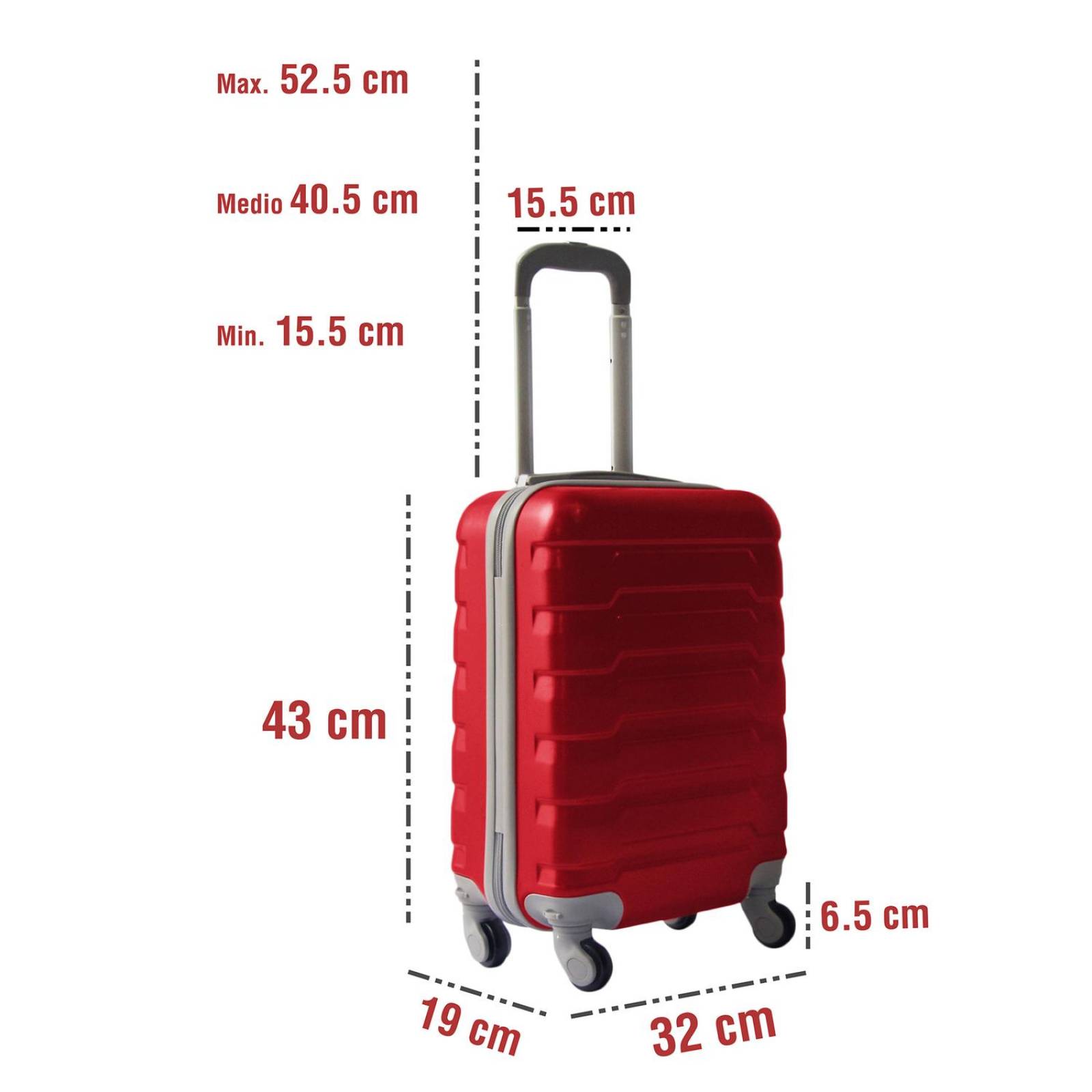 Maleta de Mano 16 Pulgadas Rigida Rojo