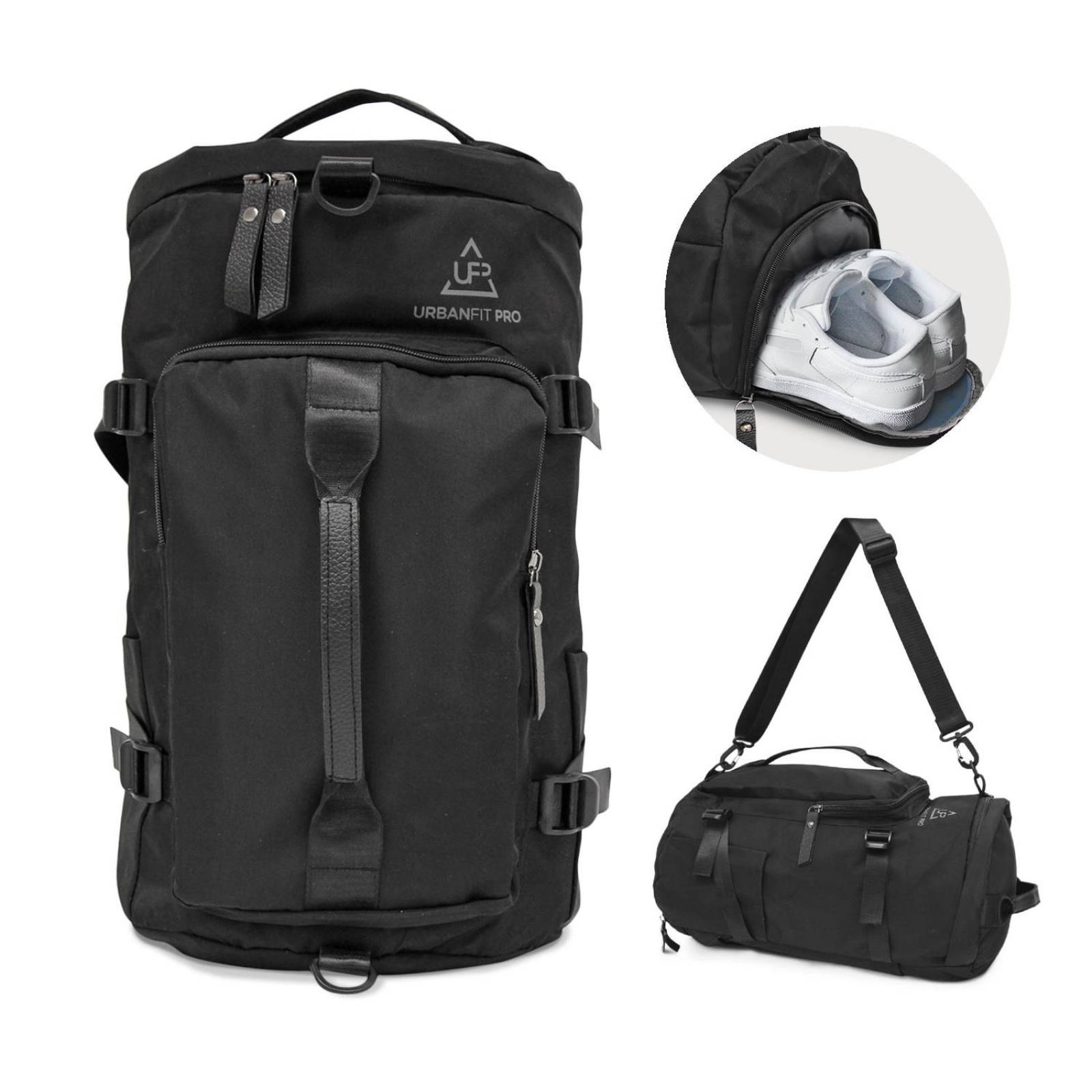 Mochila Backpack Gym Porta Zapatos Negra