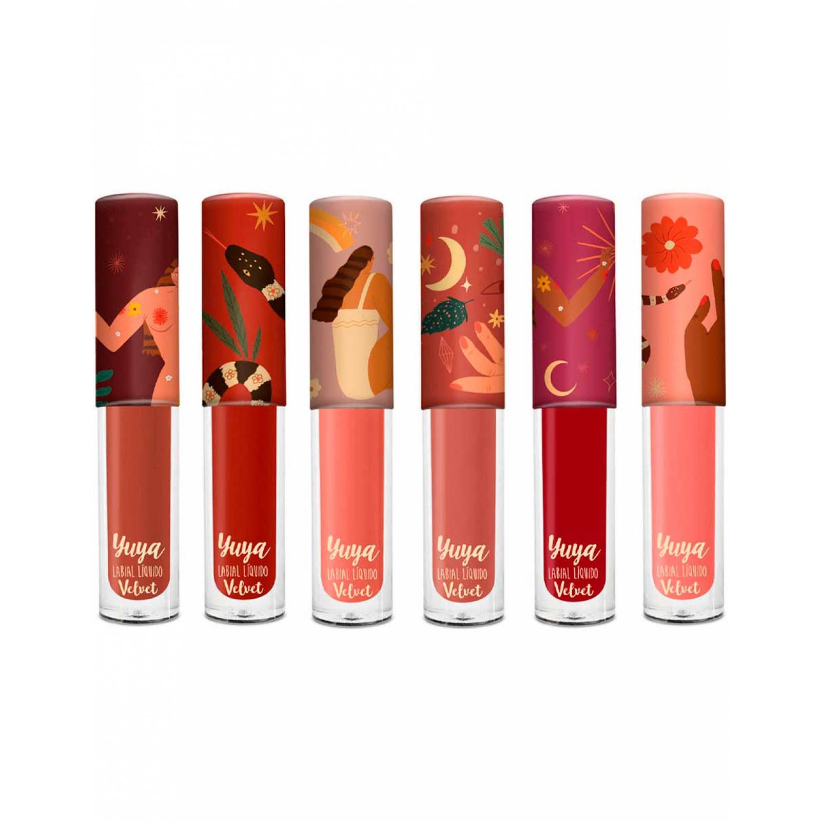 Yuya - Pack 6 Labiales Velvet Edición Limitada - Kalon, Conmigo, Quizá, Encuentro, Viaje, Binomio