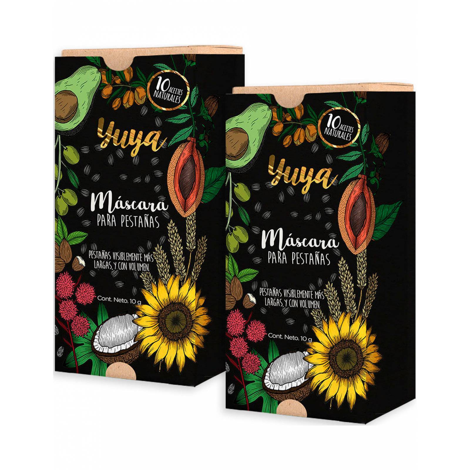 Yuya - Pack 2 Máscaras para pestañas 10 aceites naturales