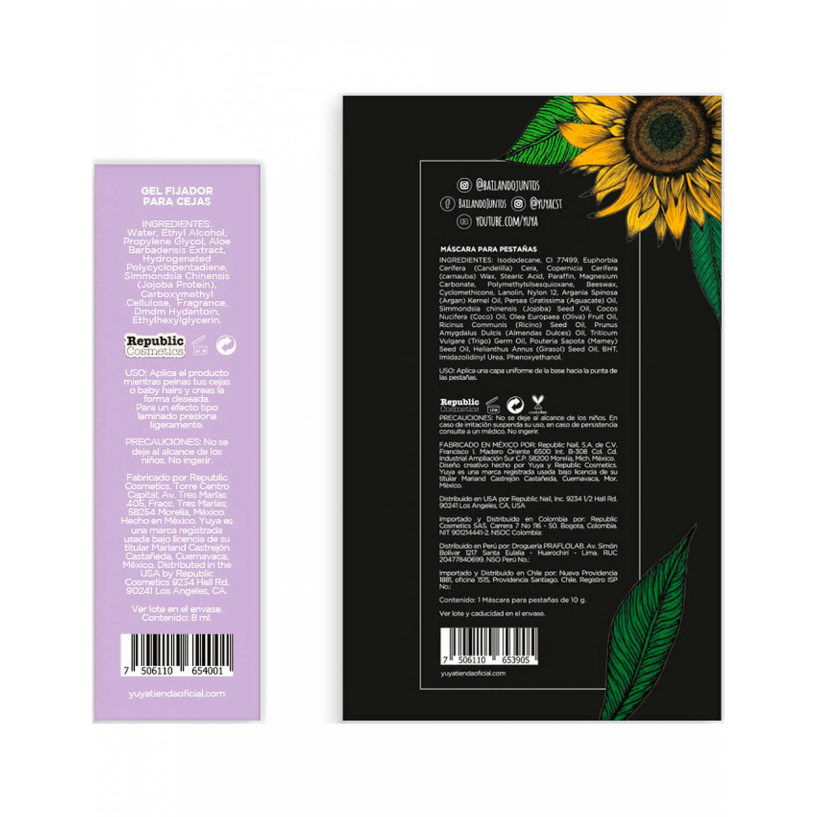 Yuya - PACK Mascara de 10 aceites 10g + Gel fijador de cejas 8ml