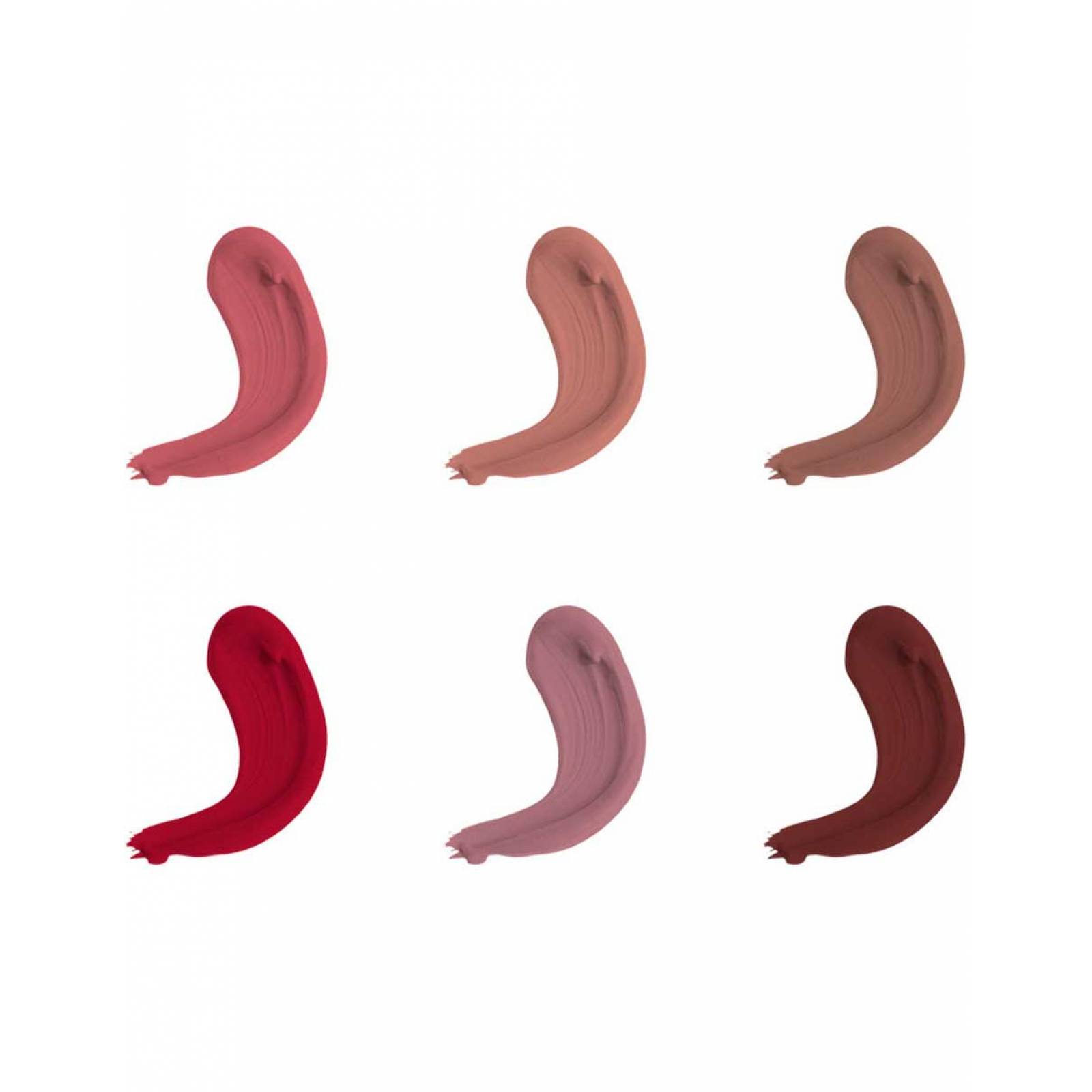 Yuya - Paquete 6 Labiales Velvet - Te Quiero (Marrón), Recuerdo (Café Naranja), Querido (Rojo Brillante), Roseta (Rosa Morado), Viva (Café Rojo), Traviesa (Palo de Rosa)